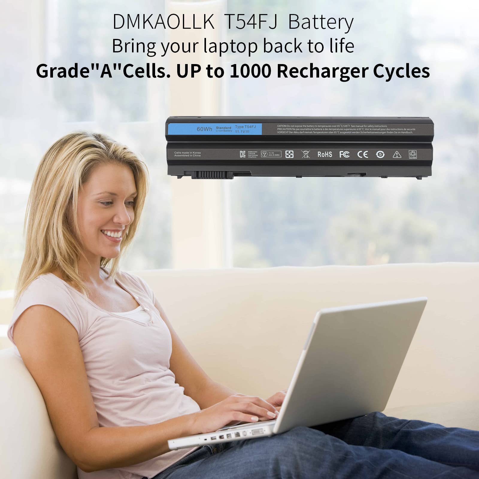 T54Fj 8858X M5Y0X E6420 E6430 Laptop Battery For Dell Latitude E5420 E5430 E5520 E5530 E6530 E6520 Inspiron 14R 4420 5420 15R 55