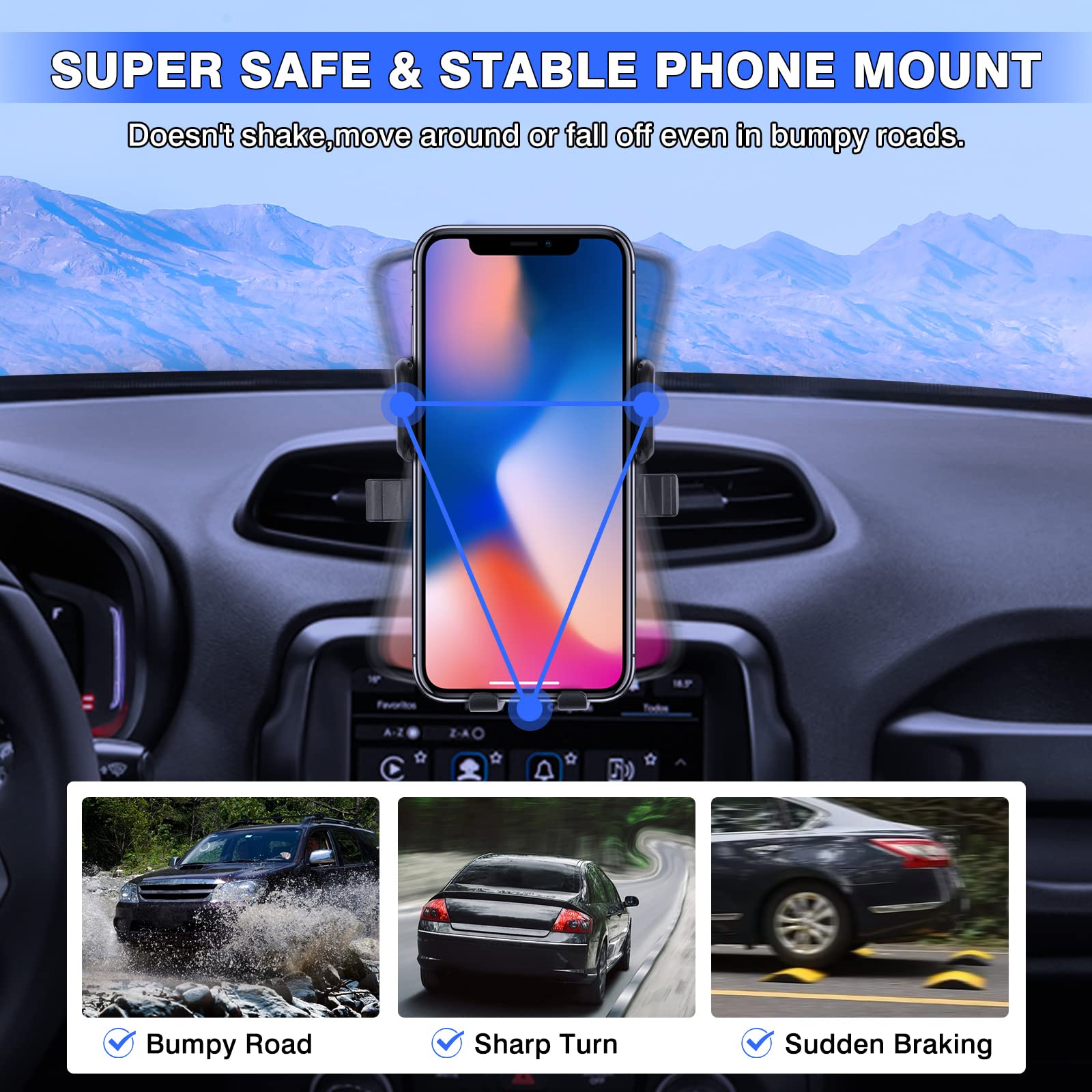 Karltys Car Phone Holder For Jeep Renegade 2015 2023 Accessories Renegade Cell Phone Holder Air Vent Mount For 4 7 Inch Phones H