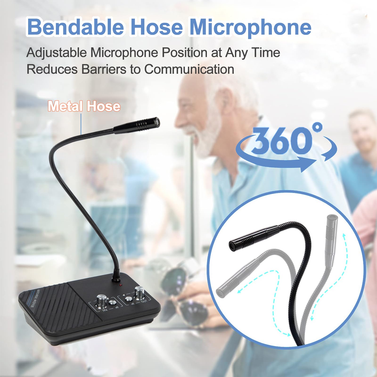 Koqicall Window Speaker Intercom System, Window Intercom, Anti Interference Dual Way Intercommunication Microphone And Speaker I