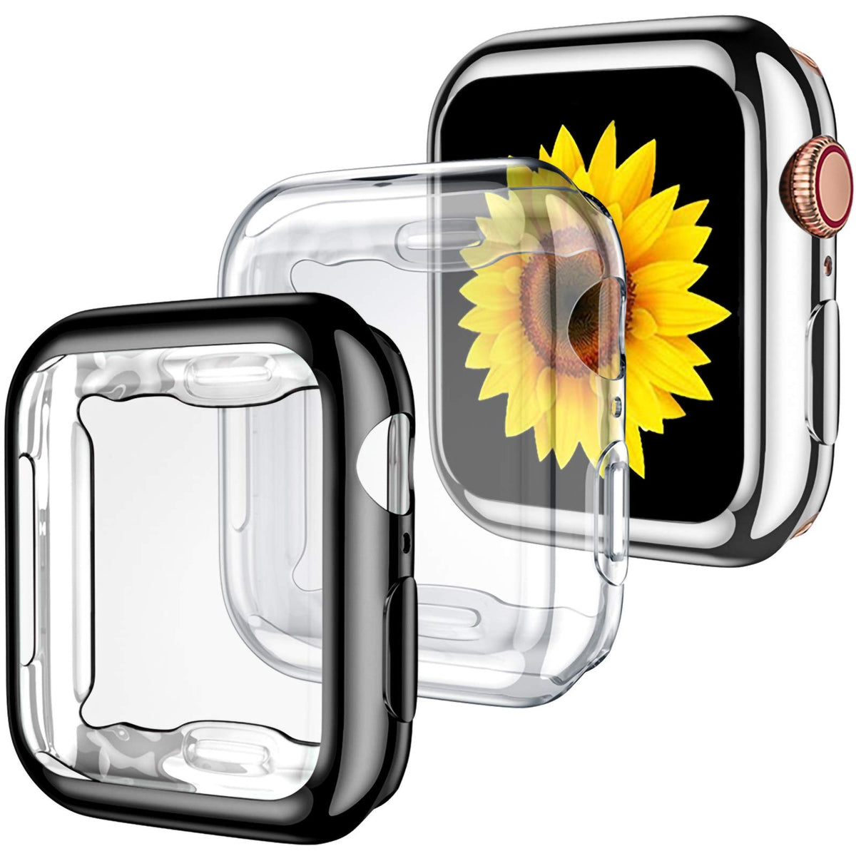 Geak For Apple Watch Case 44Mm Series 4 Series 5 With Screen Protector, 3 Pack Soft Tpu Ultra Thin Cover All Around Protective C