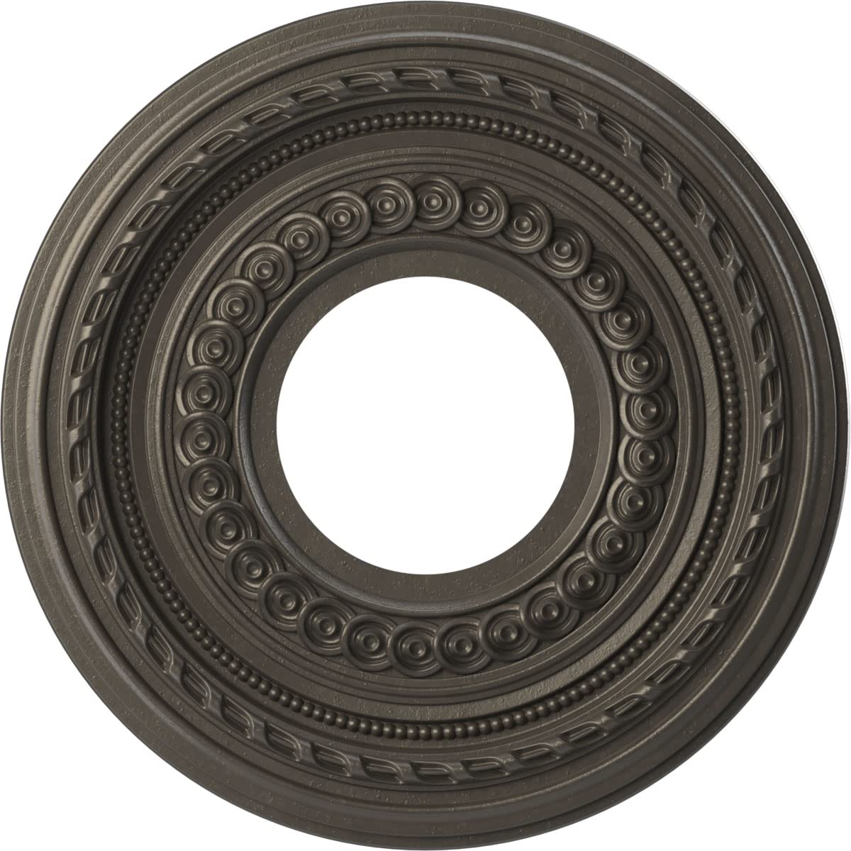 Ekena Millwork CMP10CODST Cole Thermoformed PVC Ceiling Medallion (Fits Canopies up to 4 1/4), 10OD x 3 1/2ID x 3/4P, Universal 