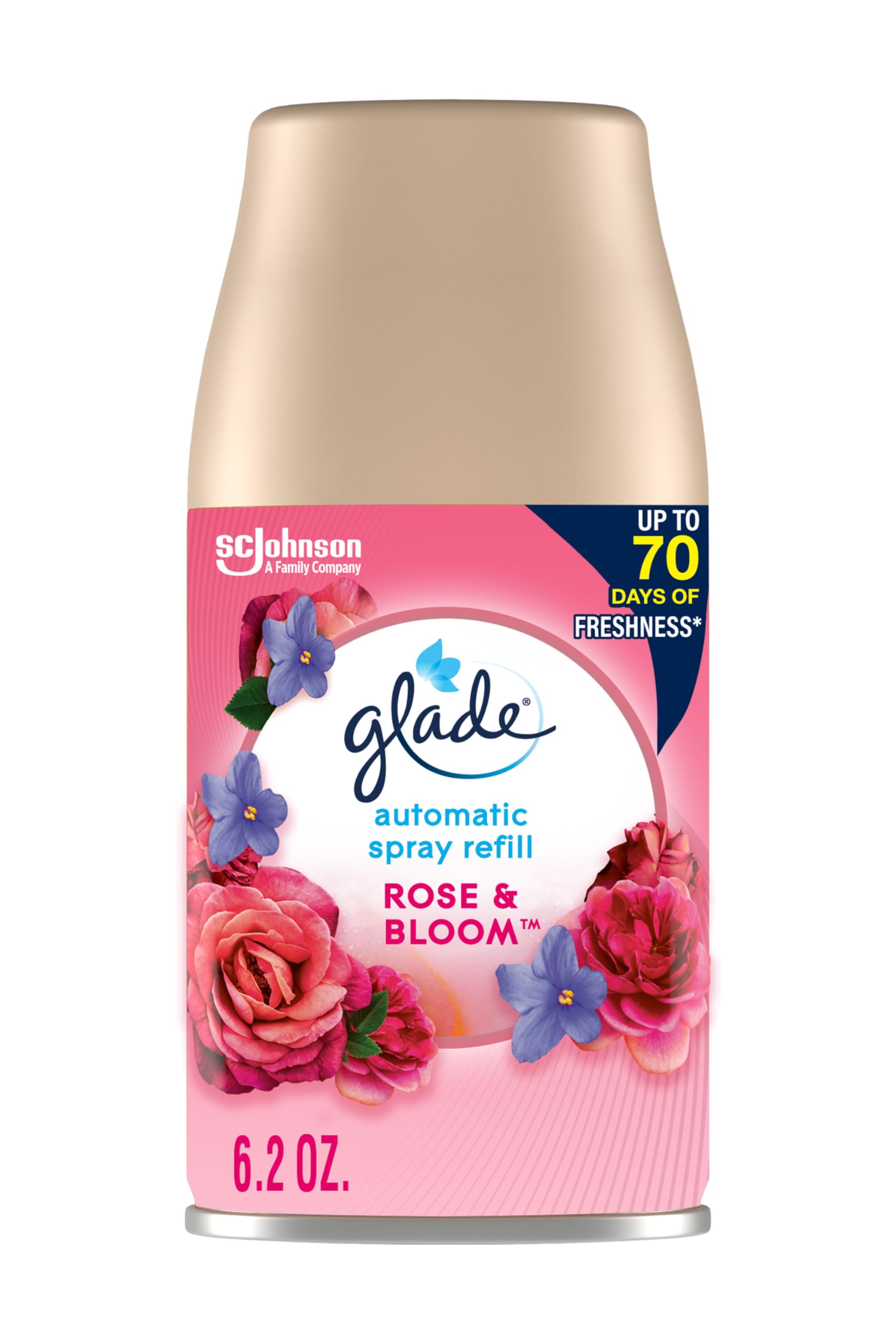 Glade Automatic Spray Refill, Air Freshener For Home And Bathroom, Rose & Bloom, 6.2 Oz