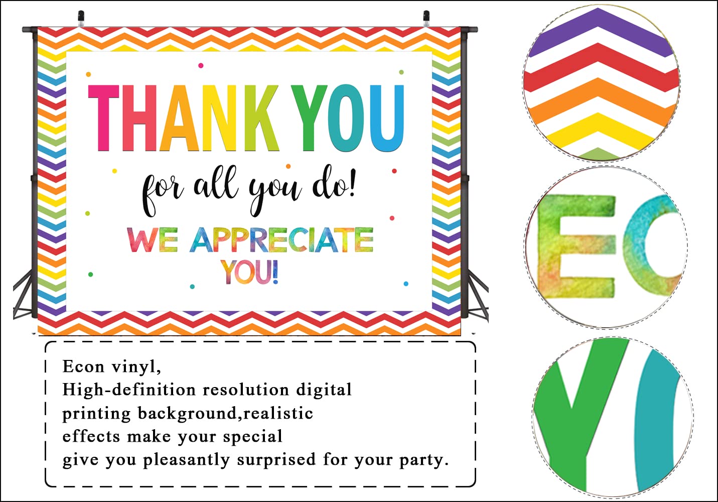 Ltlyh 7  5Ft Thank You For All You Do Backdrop We Appreciate You Graduations Staff Teachers Doctors Retirement Photo Backdrop Th