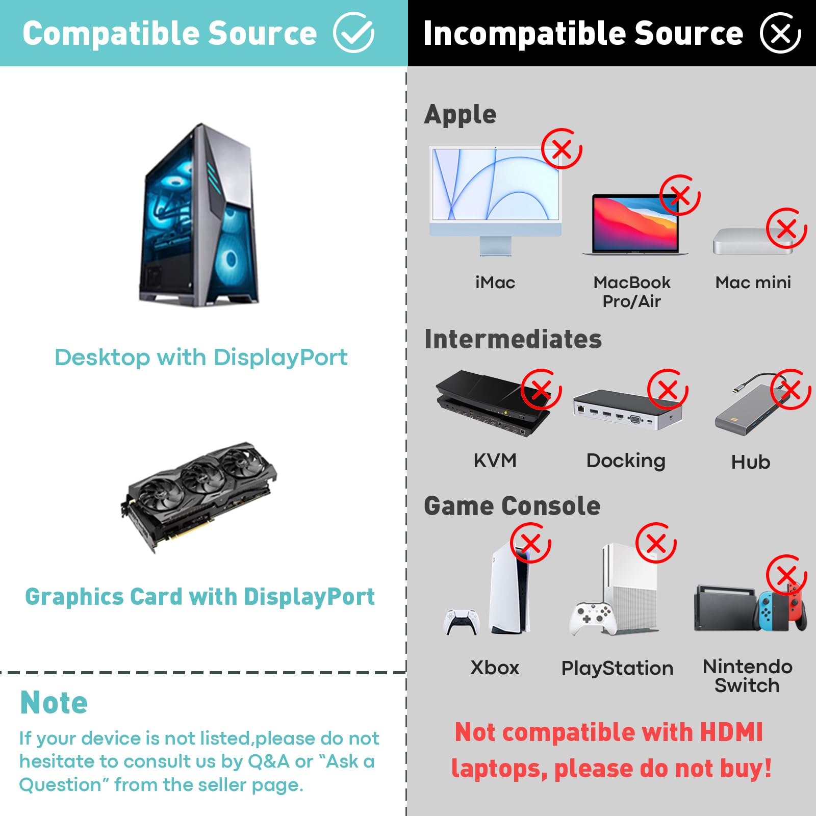 Uantin Displayport To Dual Hdmi Adapter | 4K 60Hz Dp Source To Hdmi Splitter Extended Display Adapter For Dual Monitors,Display