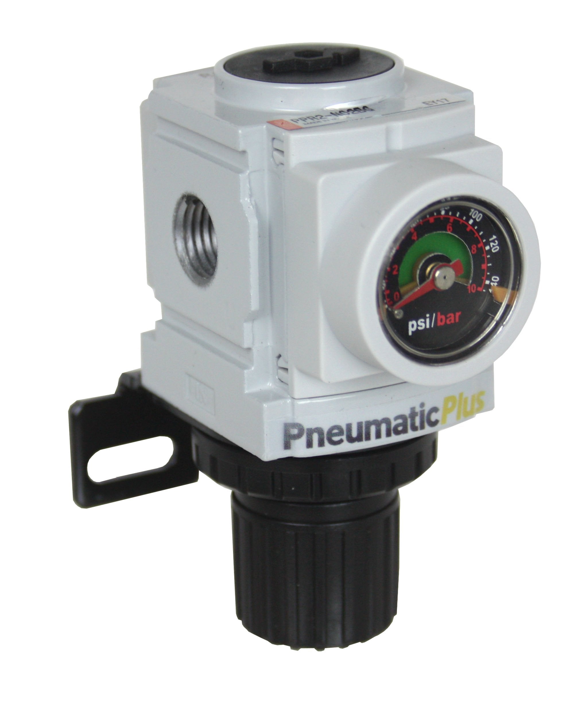 Pneumaticplus Ppr2 N02Bg Miniature Compressed Air Pressure Regulator 1/4'' Npt   Embedded Gauge, Bracket