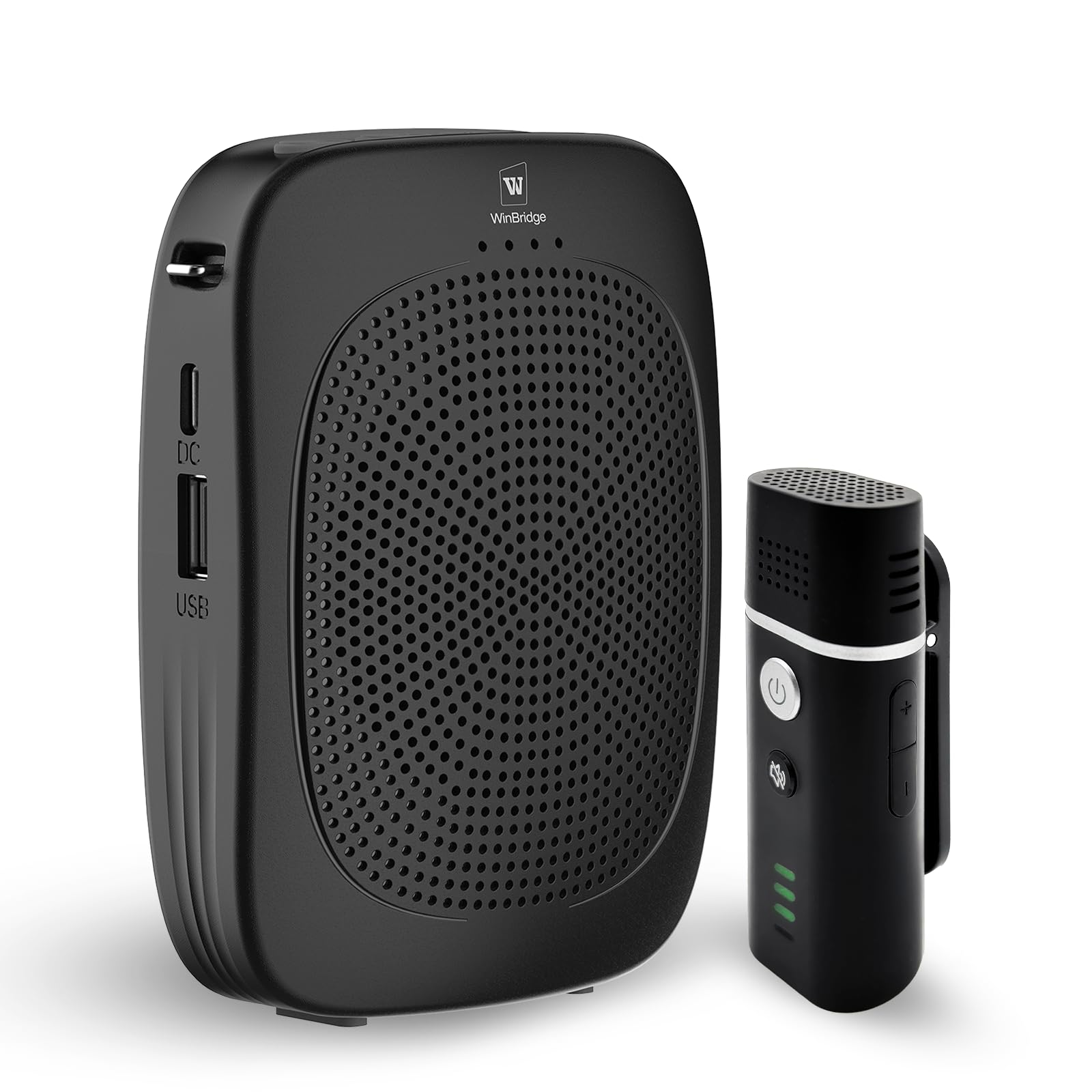 Bluetooth Voice Amplifier with Wireless Lavalier Lapel Microphone for Teachers, Portable Speaker Clip-On Microphone, Mini Megaph