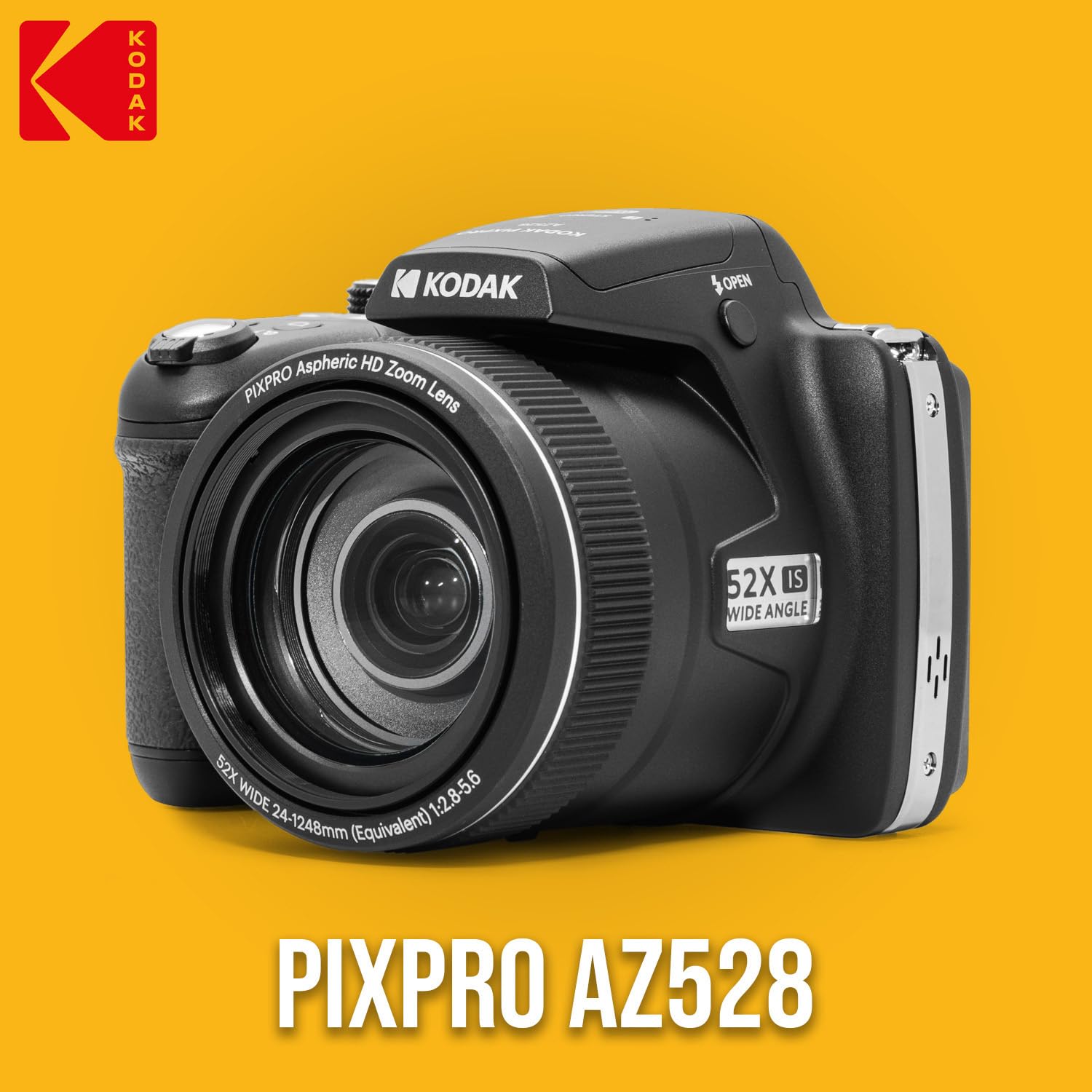 Kodak Pixpro Az528 16Mp Astro Zoom Digital Camera With 52X Optical Zoom (Black) Bundle With 128Gb Sd Card And Rechargeable Batte