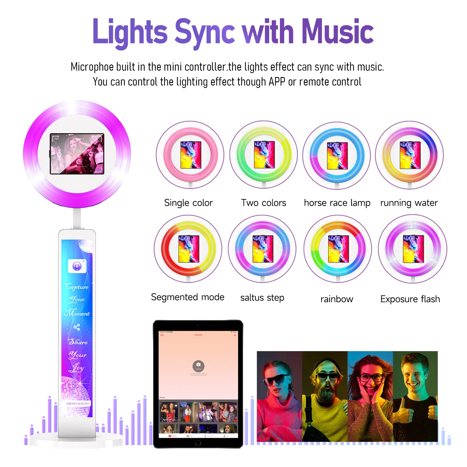 Harzhi Portable Photo Booth Compatible With Ipad 12.9In 10.9In 10.2In, For Ipad Photo Booth Shell Stand Stand Software App Contr