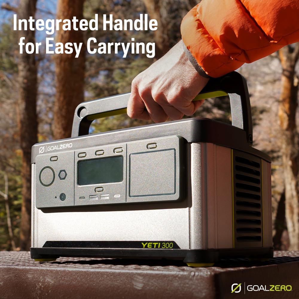 Goal Zero Yeti Portable Power Station, Yeti 300, 297 Watt Hour Lifepo4 Battery, Water Resistant & Dustproof Solar Generator For