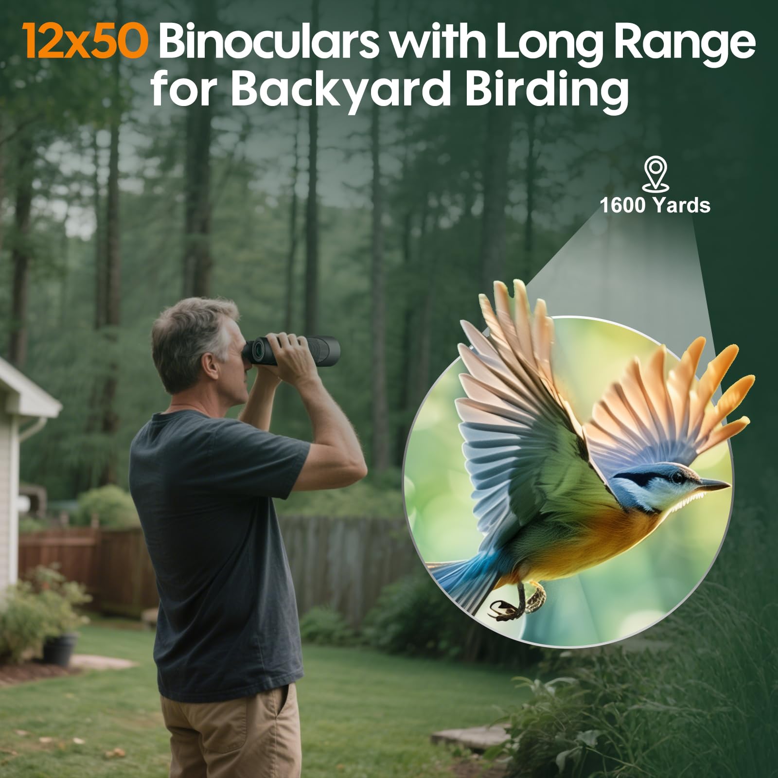 Occer 12X50 Binoculars For Adults High Powered - Hd Bird Watching Binocular For Hunting With Clear Vision - Easy Focus Binocular