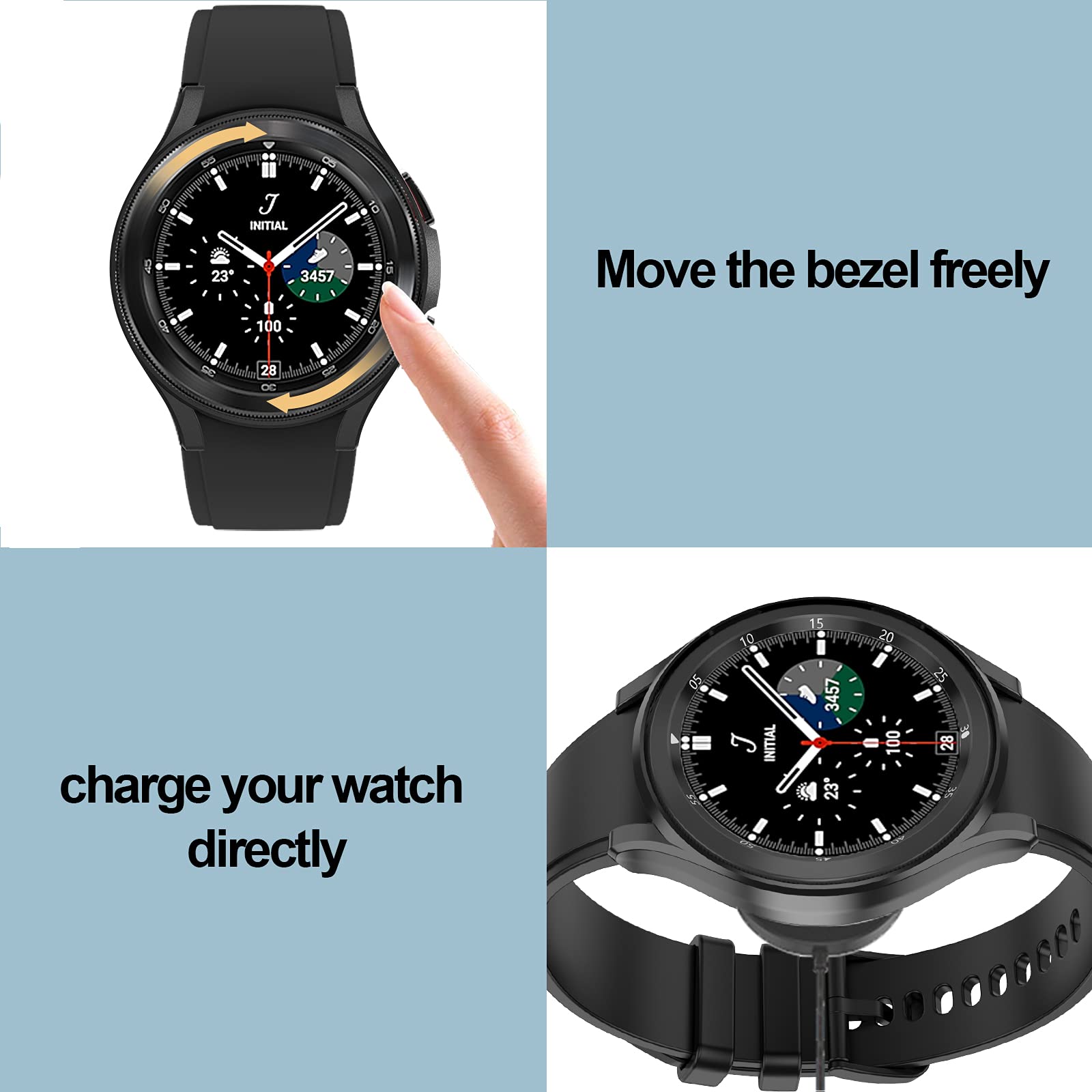 Haojavo [6+6] Pack For Samsung Galaxy Watch 4 Classic 46Mm Case With Screen Protector, Soft Tpu Cover Protective Bumper Shell +