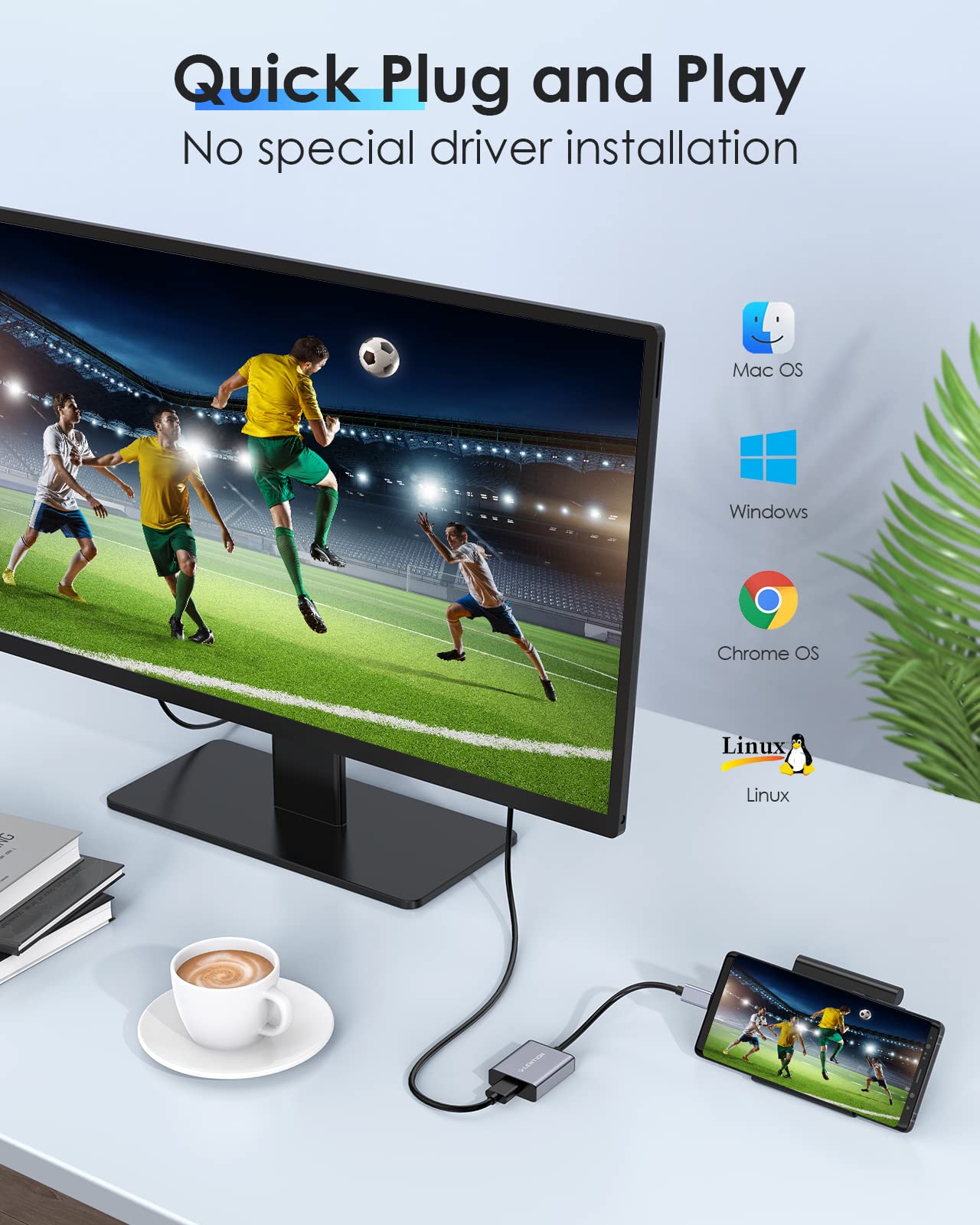 Lention Usb C To 4K Hdmi Digital Av Adapter, Thunderbolt 3 To Hdmi Adapter, For 2023 2016 Macbook Pro, New Mac Air/Ipad/Surface,