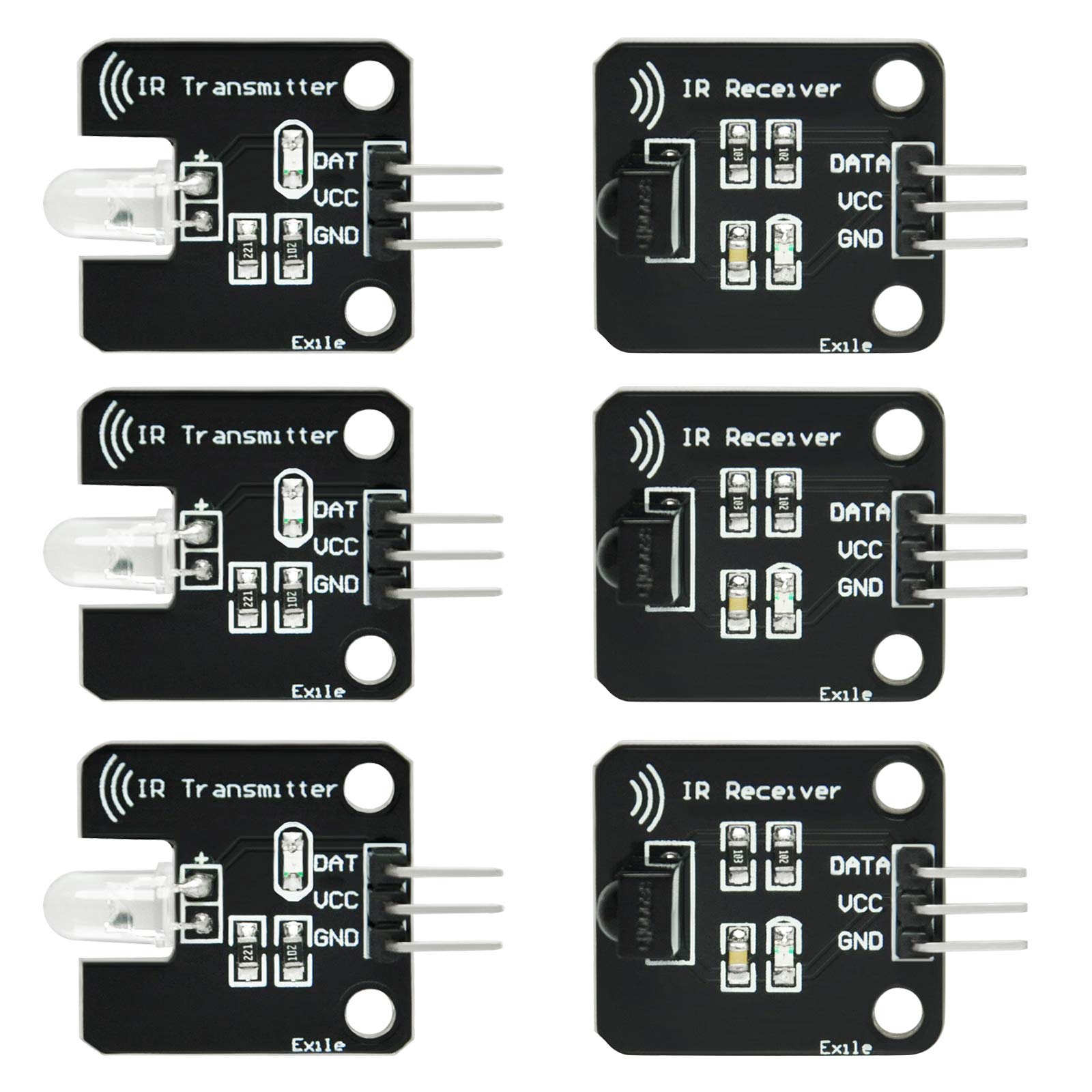 Gikfun Digital 38Khz Ir Receiver Ir Transmitter Sensor Module Kit For Arduino (Pack Of 3 Sets) Ek8477