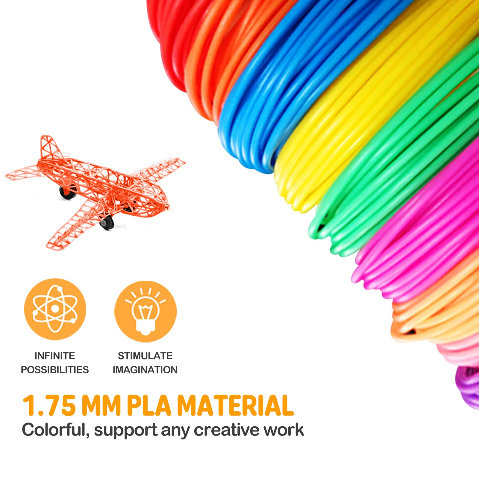 Yeetin 3D Pen Filament Refills 40 Colors, 16 Ft Per Color Total 640 Ft, 1.75 Mm Pla Compatible With Scrib3D Mynt3D 3D Pen Comes