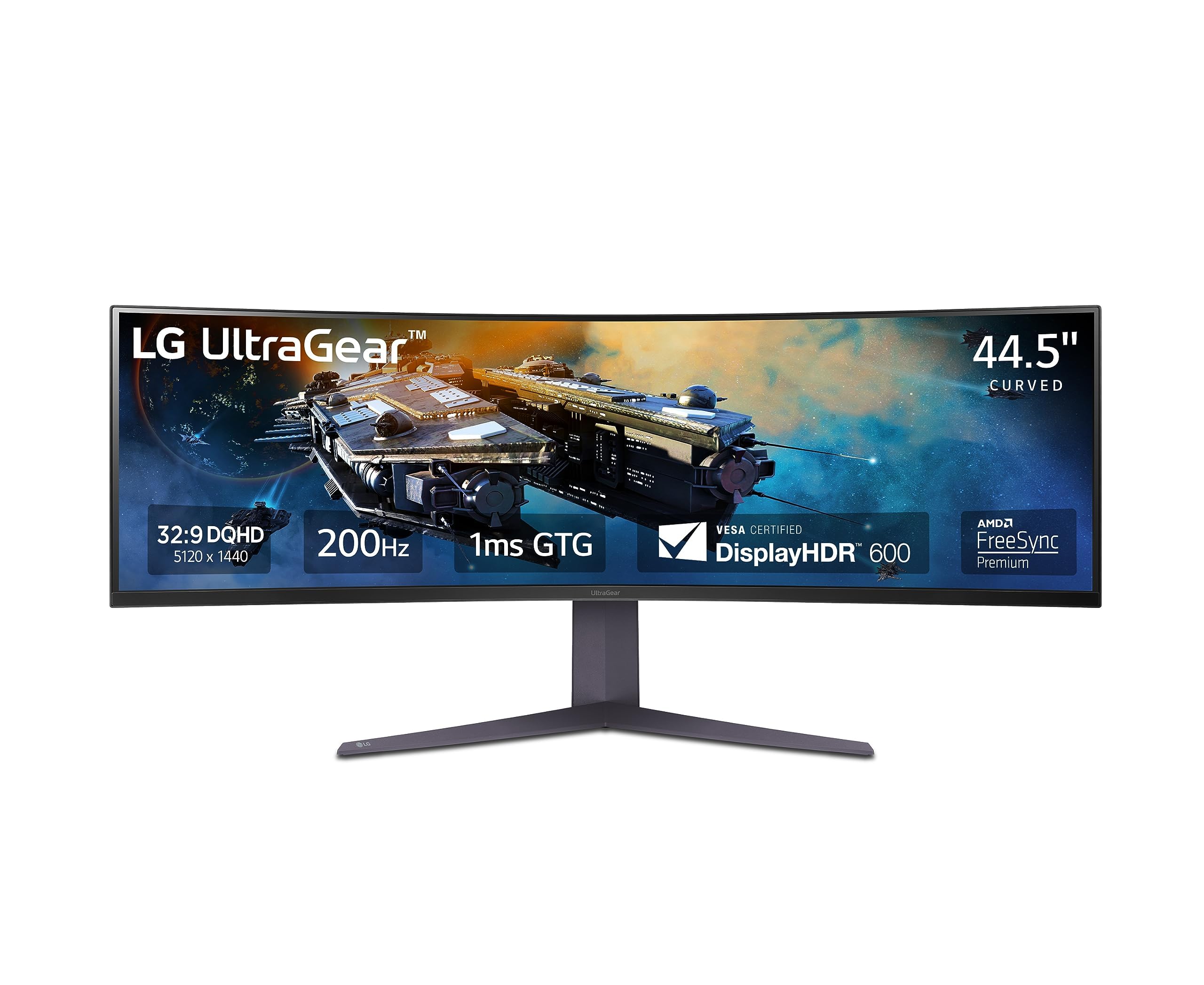 Lg 45Gr65Dc B 45 Inch Ultragear Curved Gaming Monitor, Qhd, 200Hz, 1Ms, Ultrawide Display, 32:9, Amd Freesync Premium Pro, Vesa