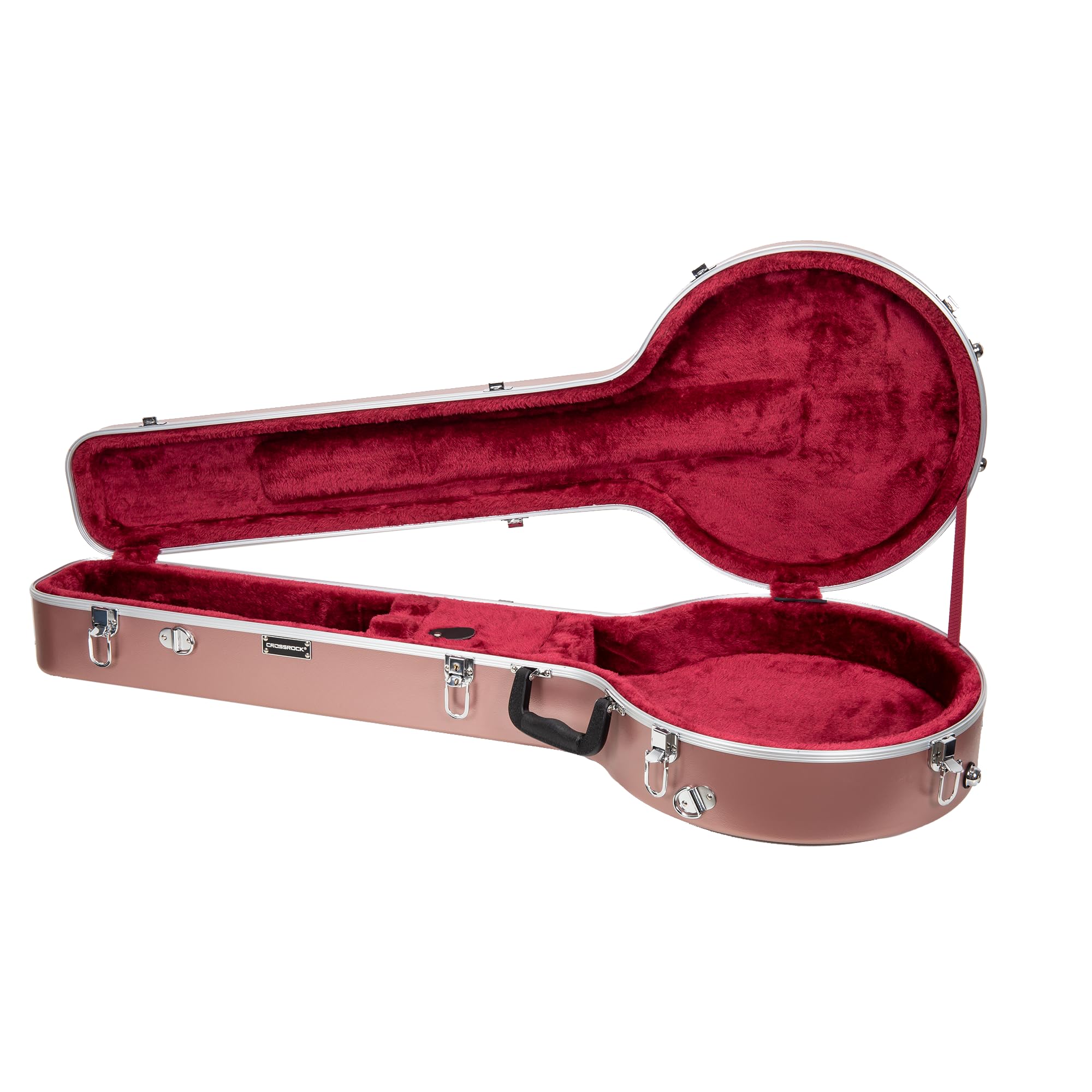 Crossrock 5-String Resonator & Gibson Tenor Banjo Case | Abs Molded Hardshell With Security Lock, Metal Feet, And Detachable Str