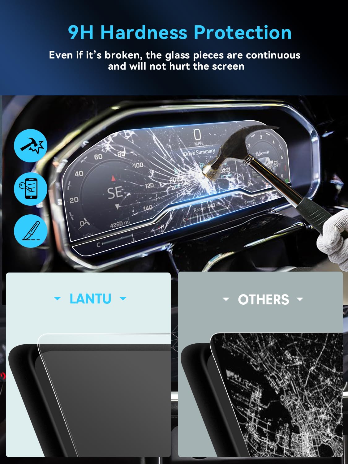 Lantu For Suburban Tahoe Yukon Dashboard Screen Protector For 2022 2024 Chevy Silverado/Gmc Sierra 1500&2024 Silverado/Sierra 25