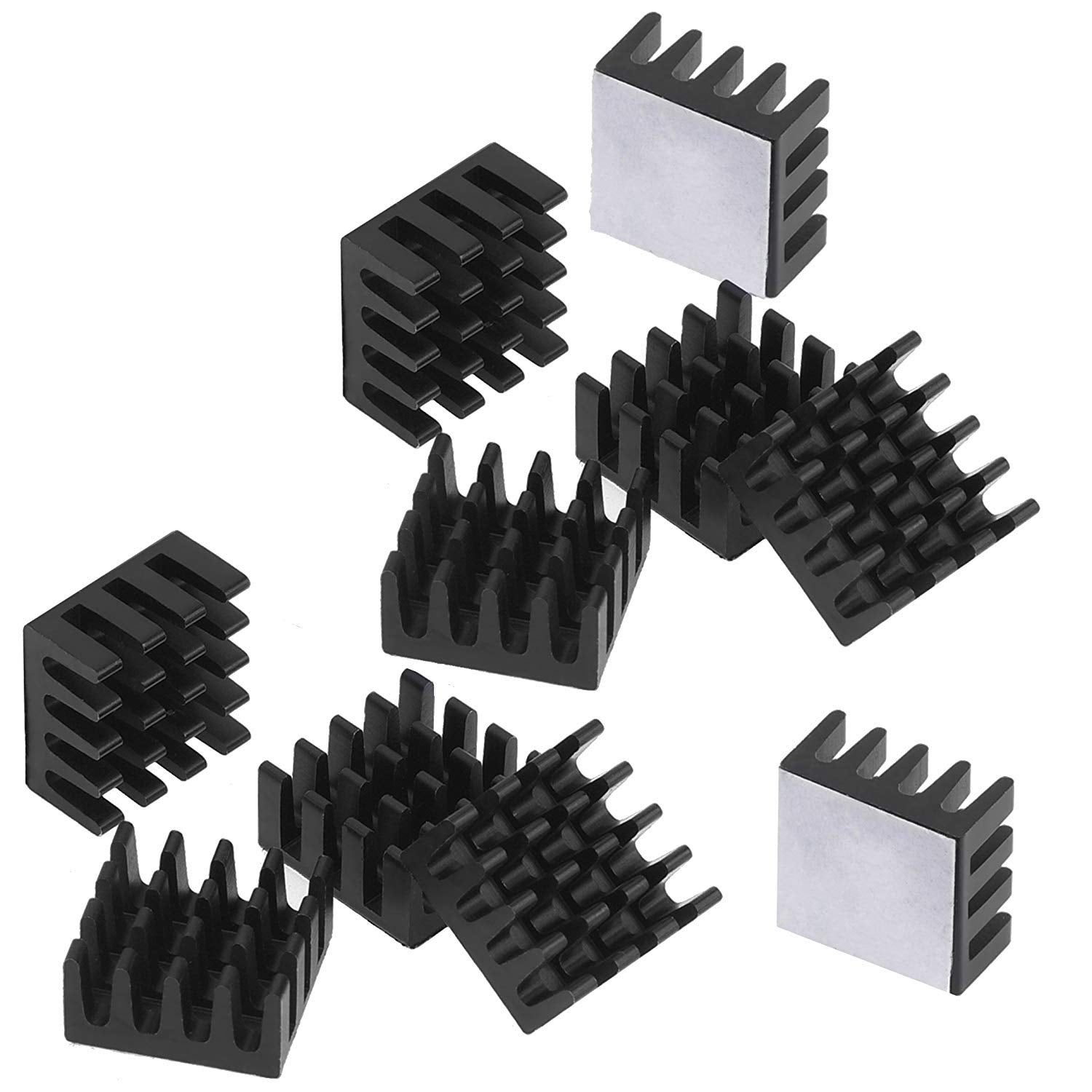 Easycargo 100Pcs Heatsink Assortment Kit Small Cooler Aluminum Heatsink Set For Cooling Pc Laptop Ps5 M.2 Cpu Gpu Vga Ram Vram V