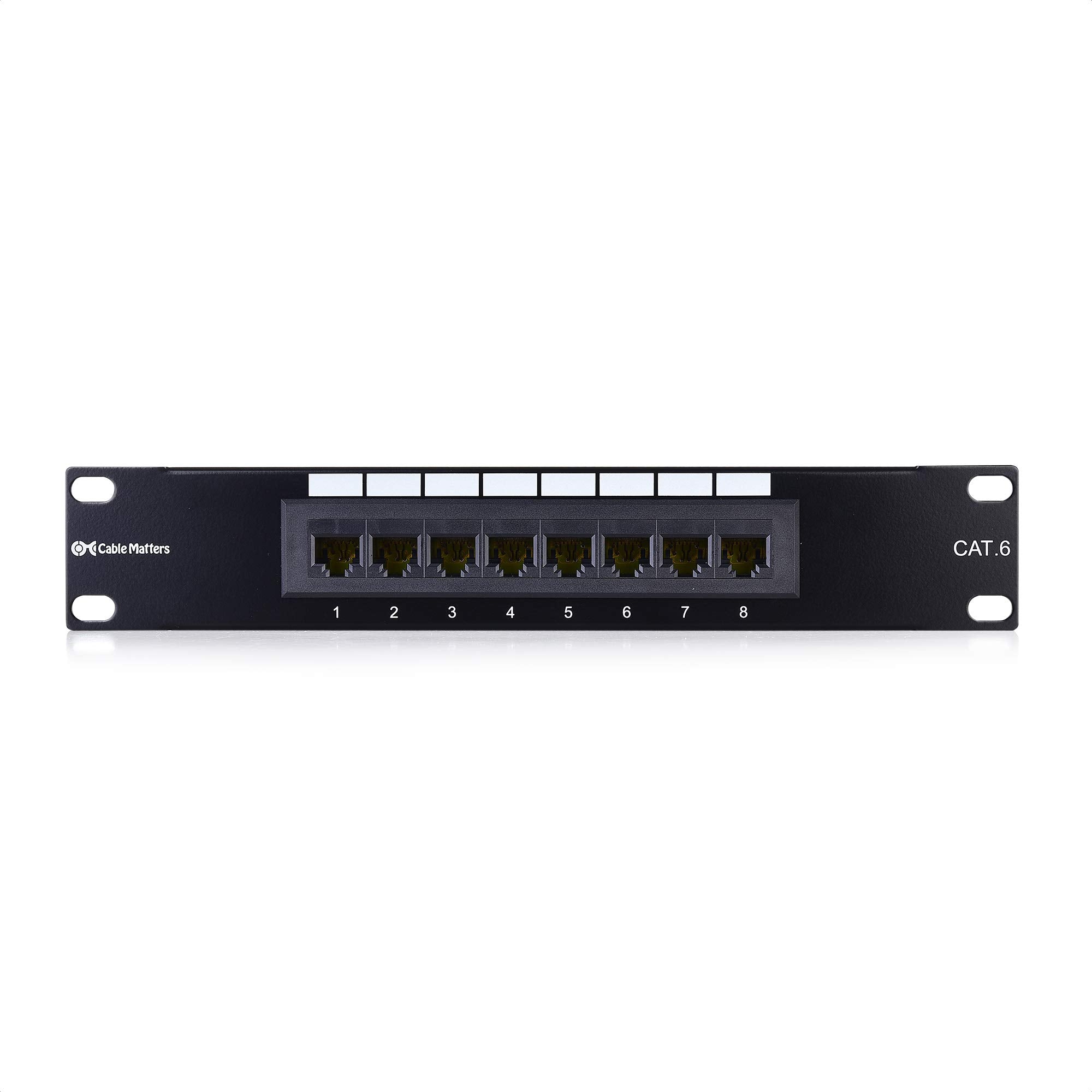 [UL Listed] Cable Matters Mini 8 Port Patch Panel with Mounting Bracket   Compact 10 Inch Wall Mount with 10G Ethernet Support