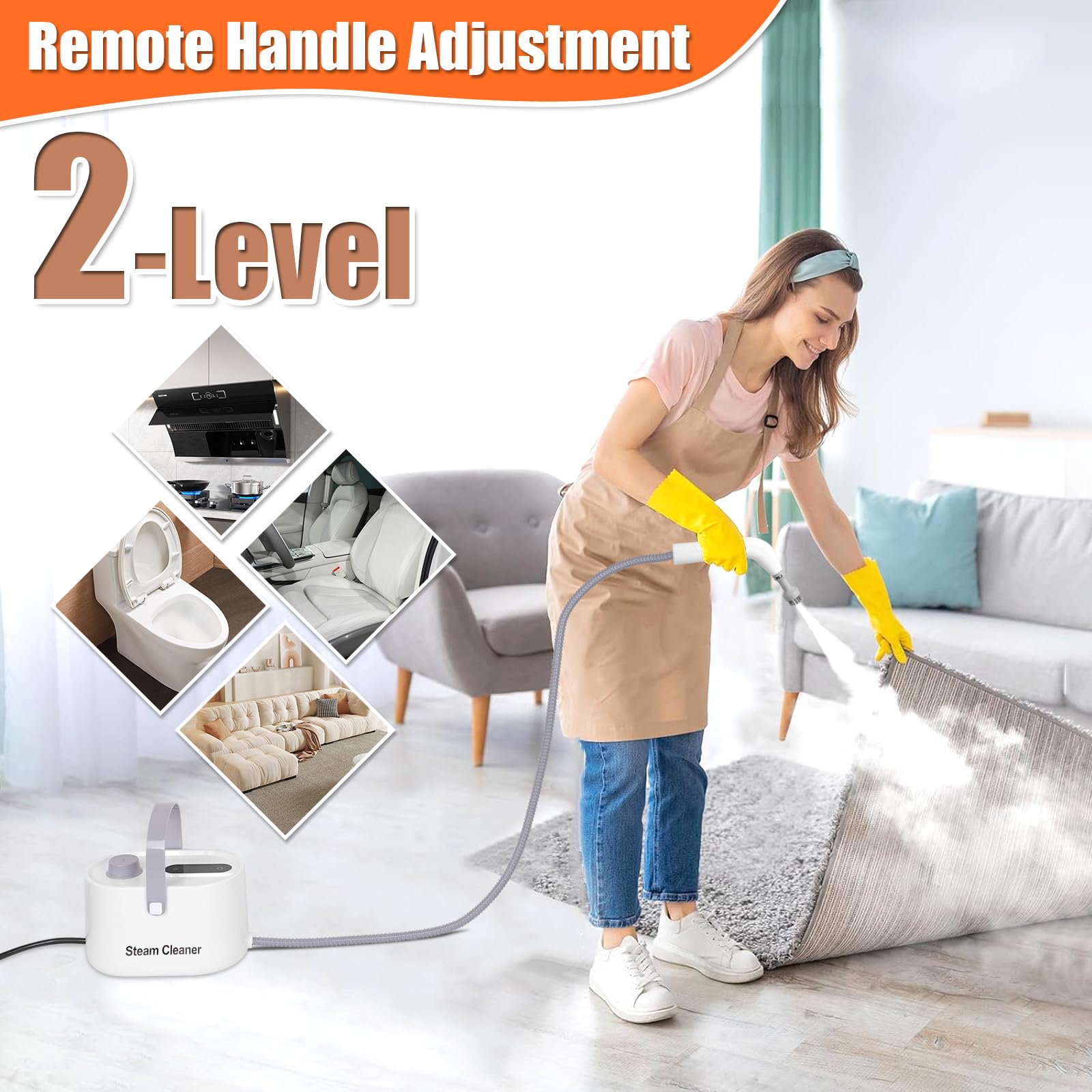 Foandbevi 9 In 1 Handheld Steam Cleaner For Home Use, Portable Steamer For Cleaning, Multi-Function High Pressure Steam Cleaner