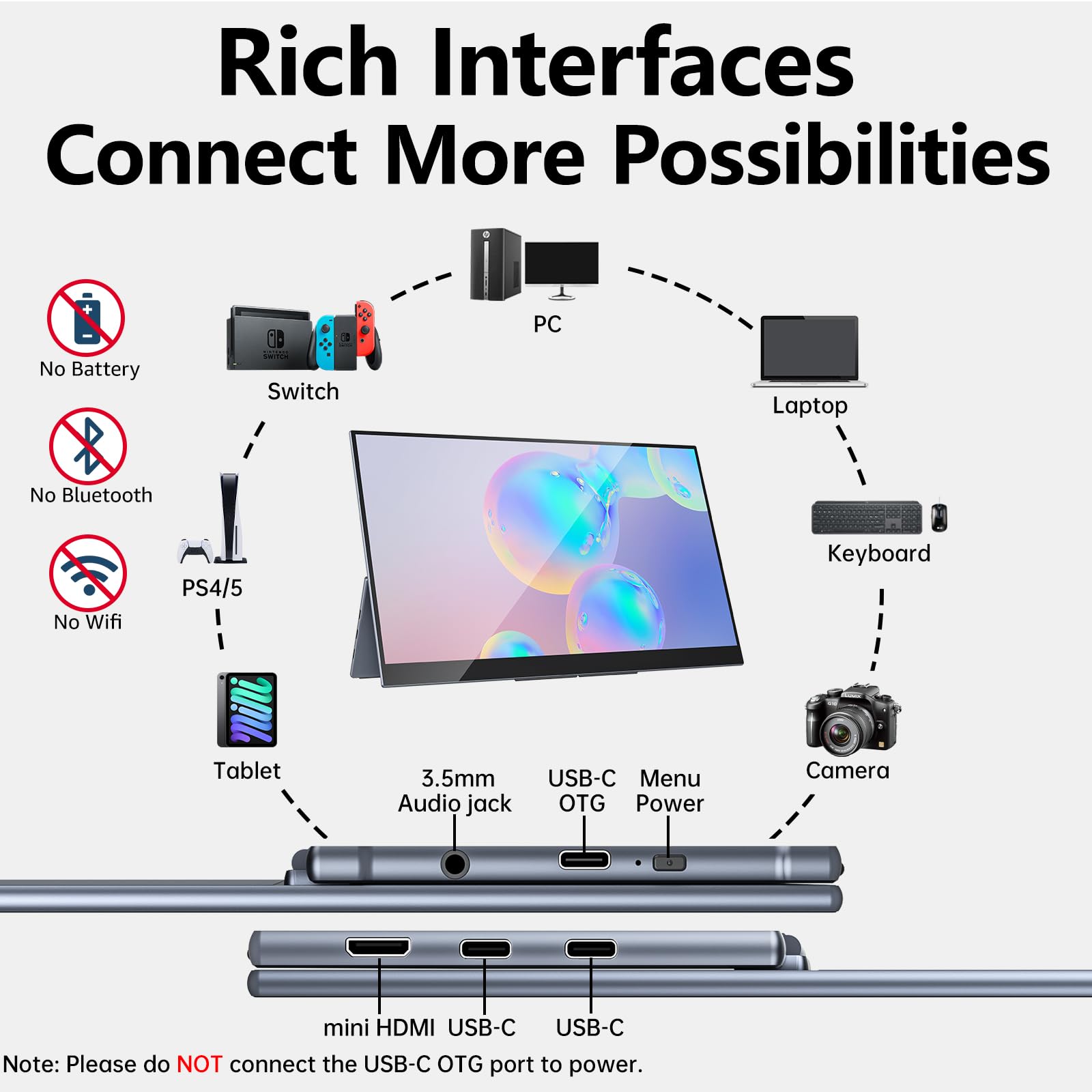 Upperizon Portable Monitor Oled 15.6 Inch Touchscreen 4K Uhd 3840X2160 100% Dci P3 100000:1 Multi Touch Hdr Usb C Hdmi Travel Mo