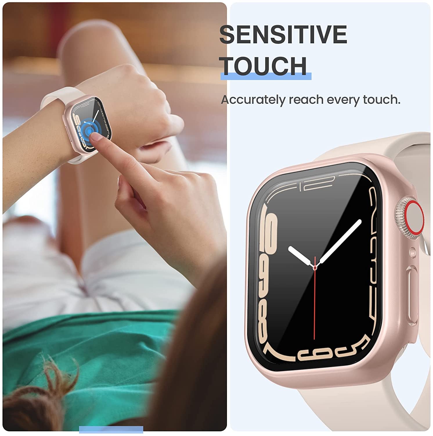 Tensea [3Pcs For Apple Watch Screen Protector Case 40Mm Se 3Rd/Se 2Rd Generation/Se/Series 6/5/4 Accessories, Iwatch Protective