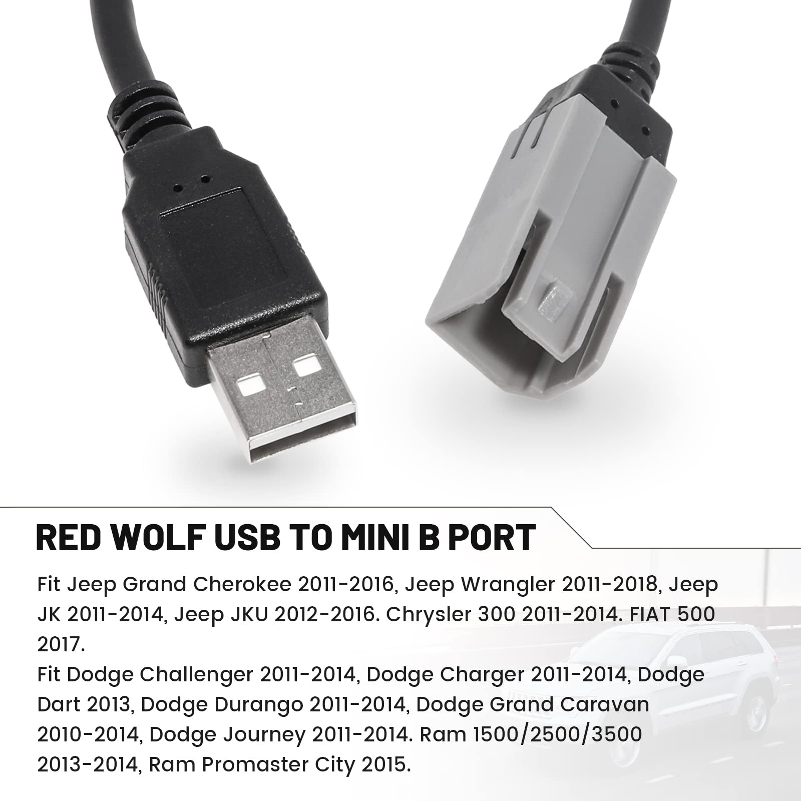 Red Wolf Usb Port Retention Cable For Jeep Dodge Ram Chrysler 2010 2015