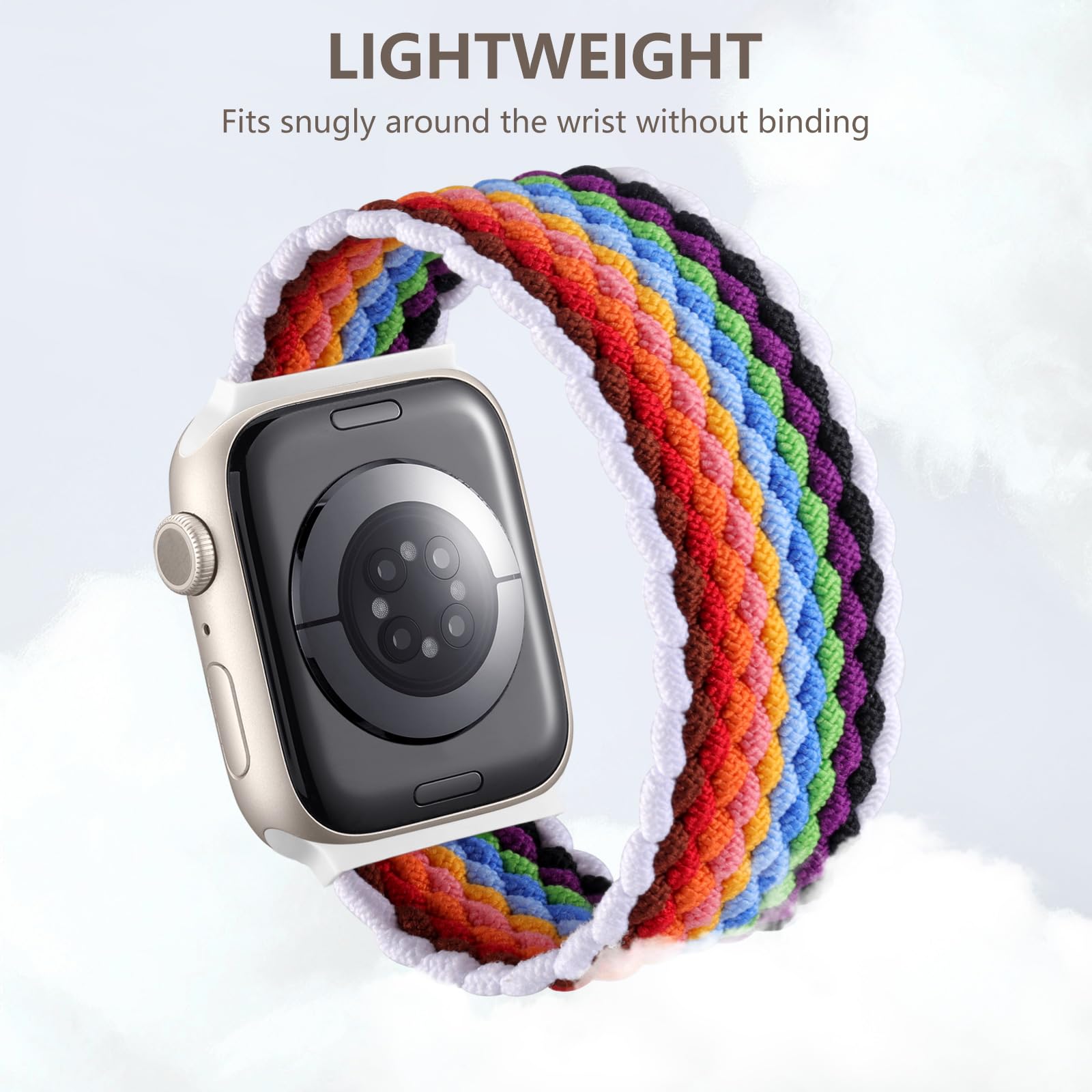 Zedoli Braided Solo Loop Compatible With Apple Watch Band 38Mm 40Mm 41Mm 42Mm 44Mm 45Mm 46Mm 49Mm Women Men,Stretchy Nylon Sport