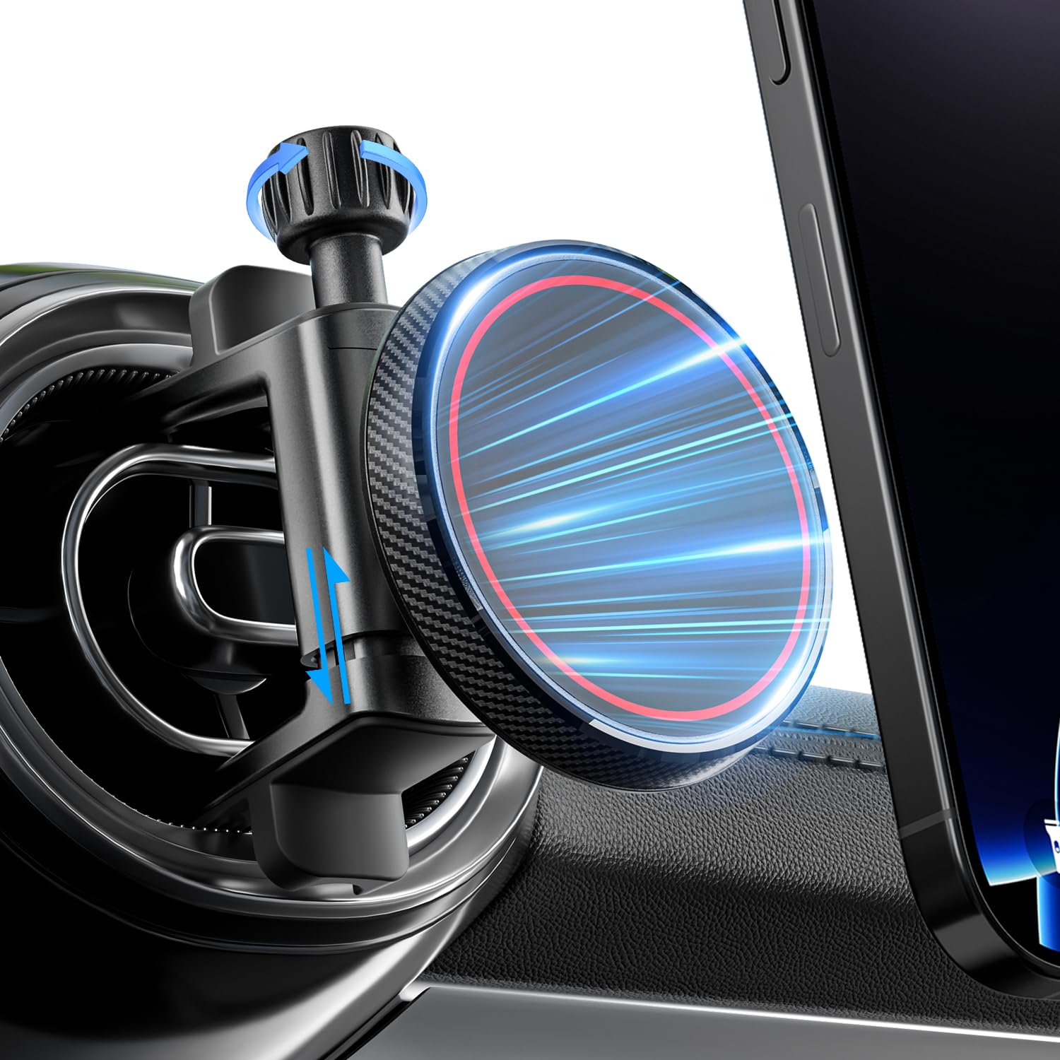 Alafly Compatible With Magsafe Car Mount For Mercedes Benz A/B/C/E/G/Gla/Glk Round Air Vent, Strong Magnetic Phone Holder For Ip