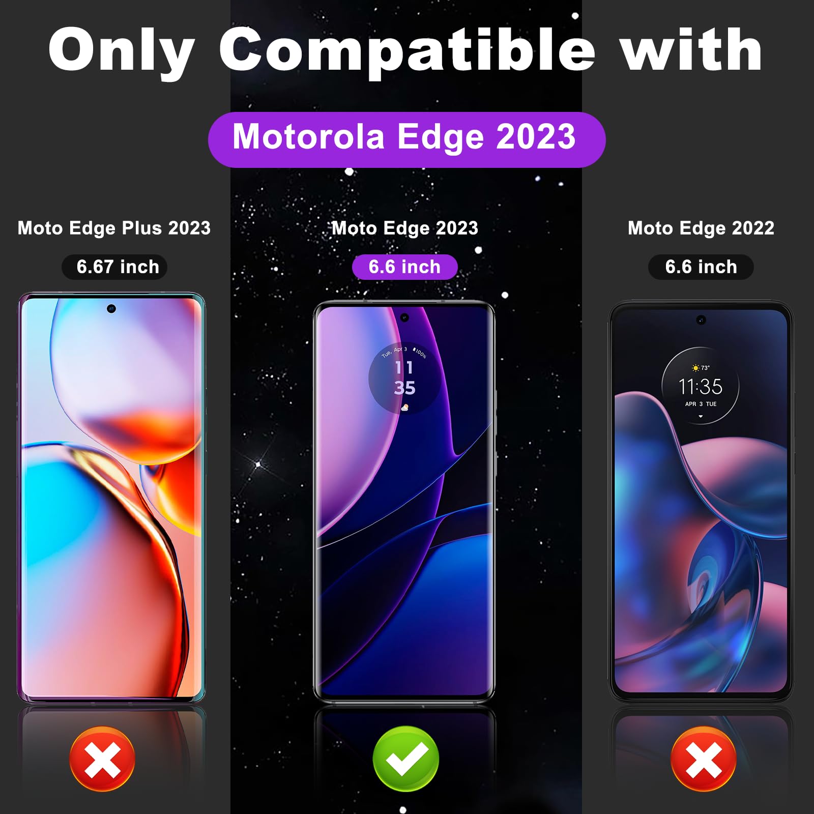 Lywhl 3 Pack For Motorola Edge 2023 Screen Protector Tpu [Not Glass] [Support Fingerprint Unlock] Bubble Free, Touch Sensitive, 3D Curved Max Coverage For Motorola Edge 2023