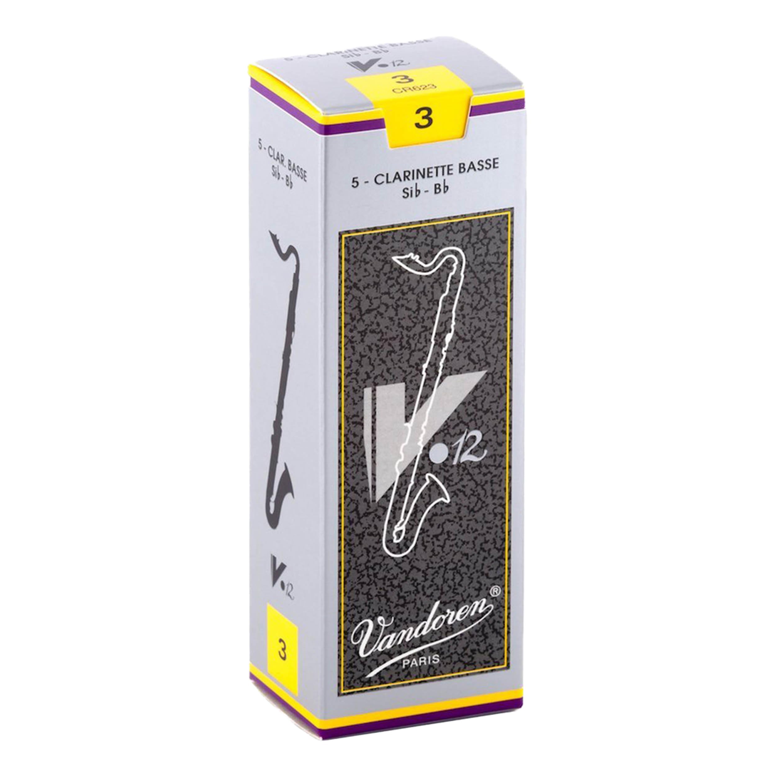 Vandoren Cr623 Bass Clarinet V.12 Reeds Strength 3; Box Of 5