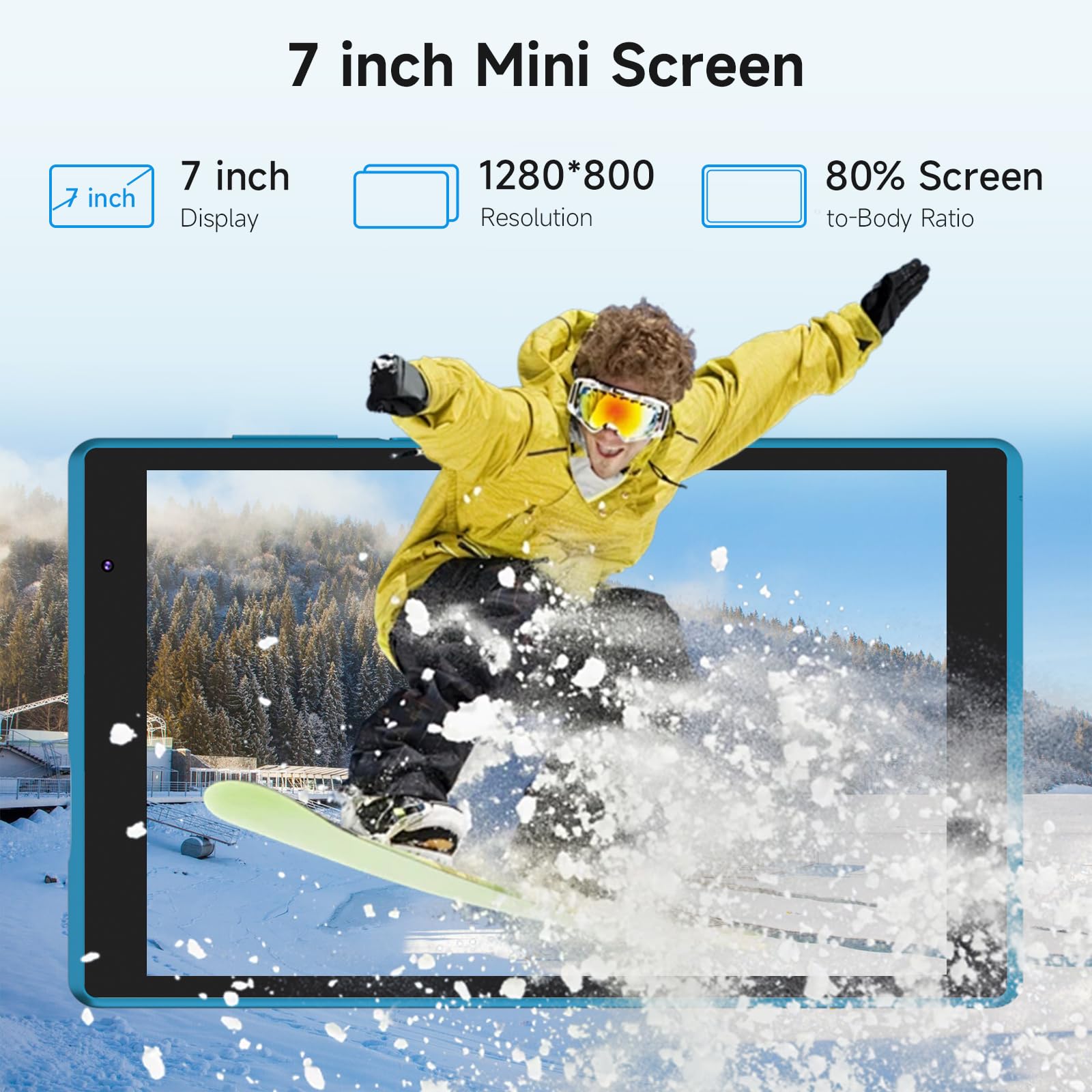 Byandby Tablet 7 Inch Android 12.0 Tablet, 4Gb+32Gb Rom (1Tb Expand), Quad Core, Wifi, Gms, Dual Camera, Educational, Games (Gre