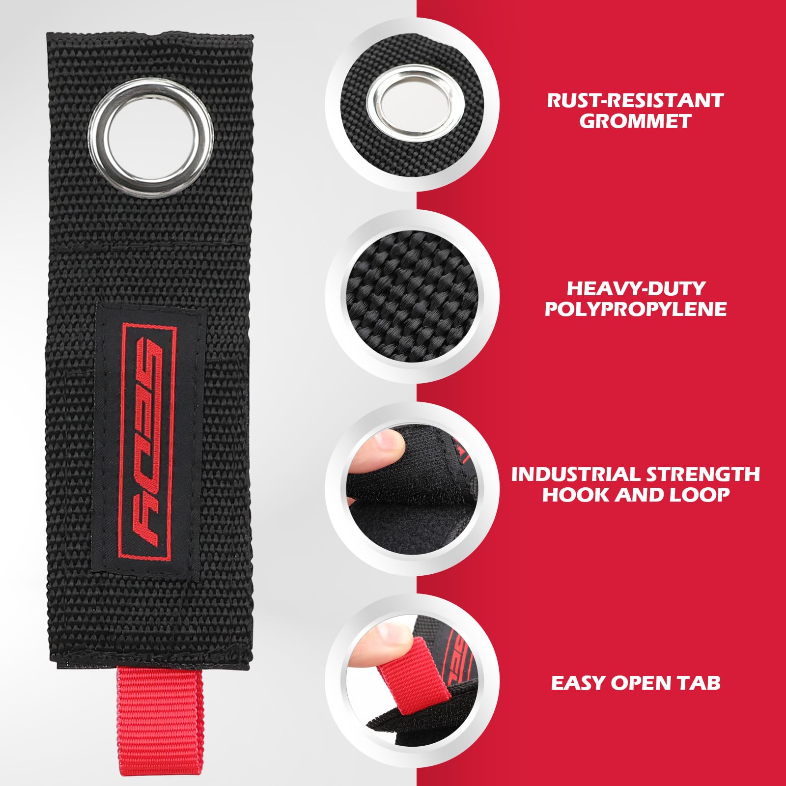 6 Pack Large Heavy Duty Easy Carry Storage Straps 13'',10'', 17'' Extension Cord Organizer Extendable Cable Ties Strap Loop Hang