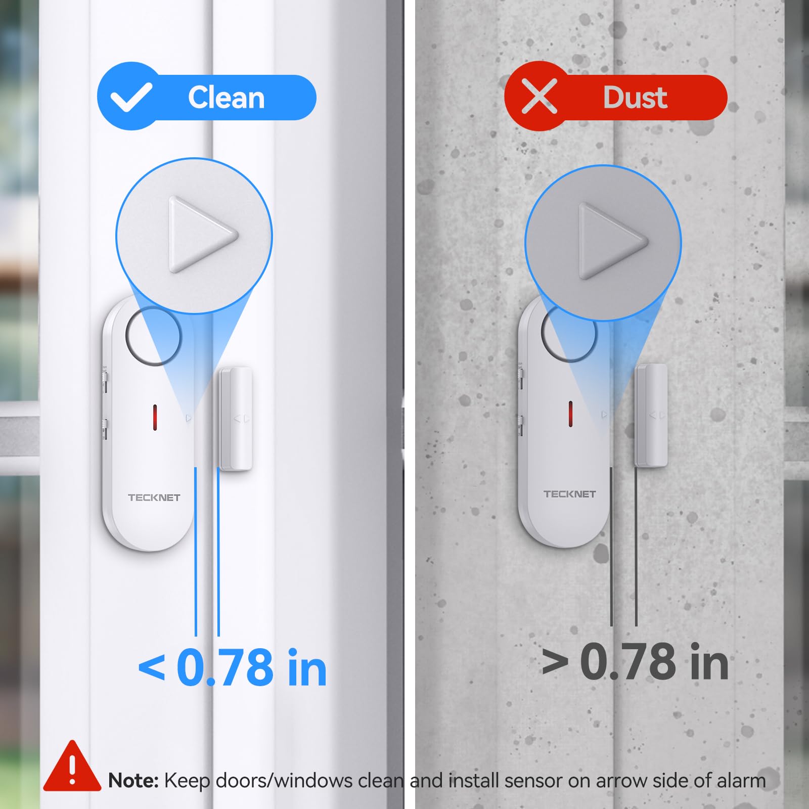 Tecknet Door Alarms For Kids Safety, Window Alarm Pool Alarms Door Alarm For Home Security, 2 In 1 Alarm & Chime, 3 Level Volume Control, Wireless Alarm For House Hotel Cars Sheds Caravans (6 Pack)