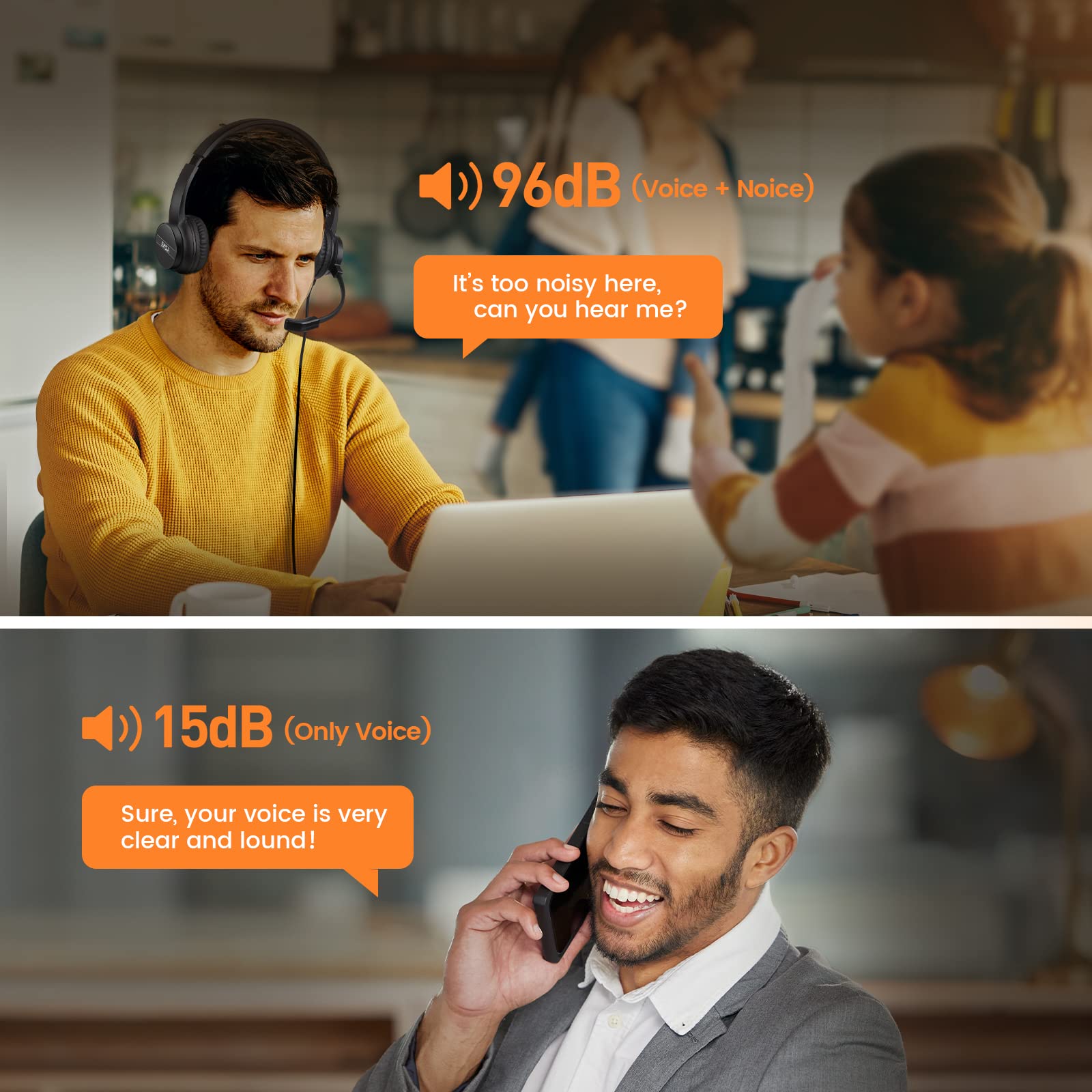 Eksa Headset With Microphone For Pc, 3.5Mm Wired Computer Headsets With Volume & Mic Mute Controls, Lightweight All Day Comfort