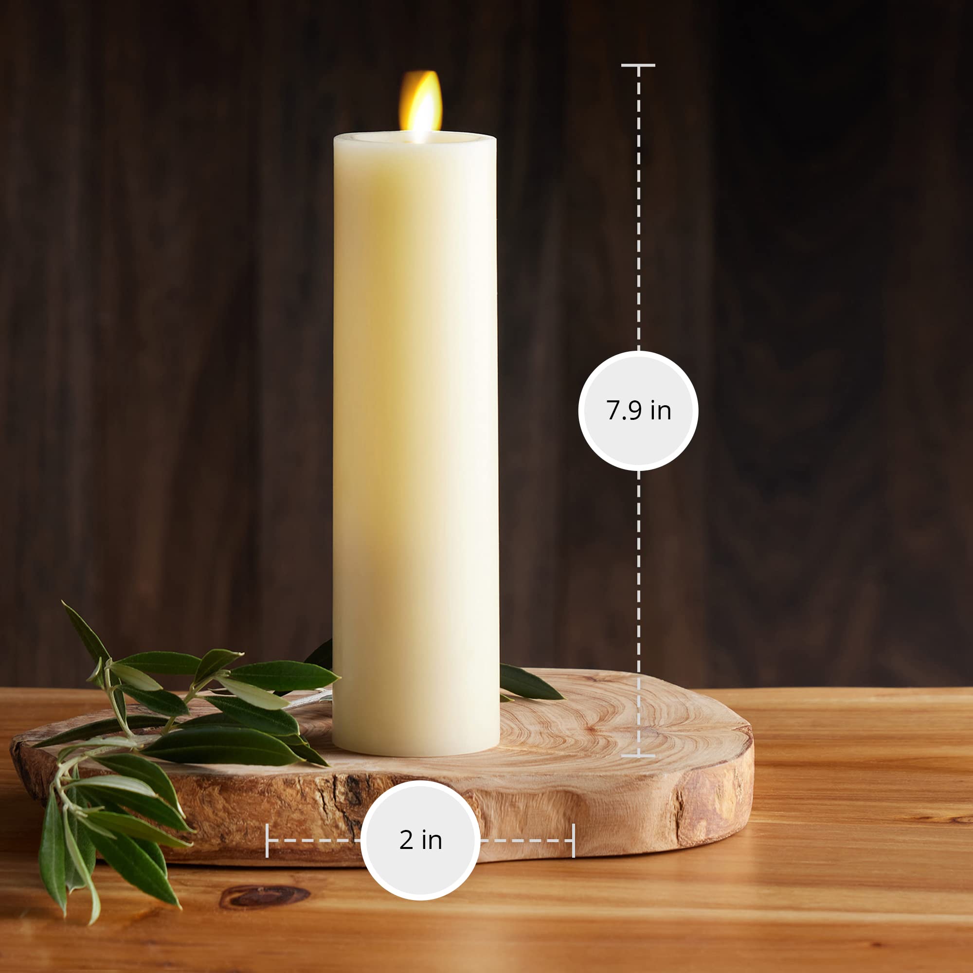 Luminara Realistic Artificial Flame Classic Slim Pillar Candle   Moving Flame Led Battery Operated Lights   Unscented   Remote R