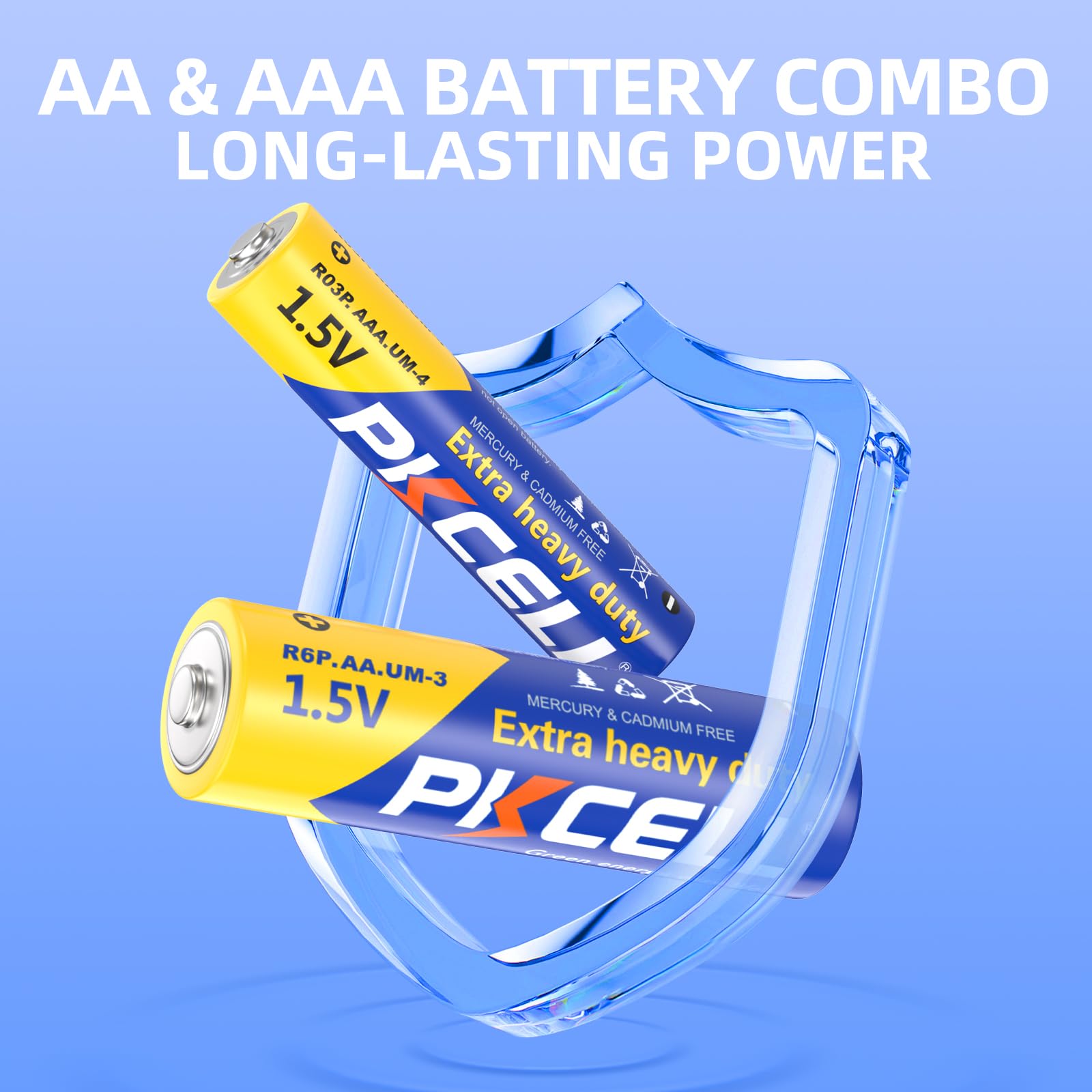 Pkcell Aa Batteries & Aaa Batteries, 40 Double A Batteries And 40 Triple A Batteries Combo Pack (80 Count), 1.5V High Performanc