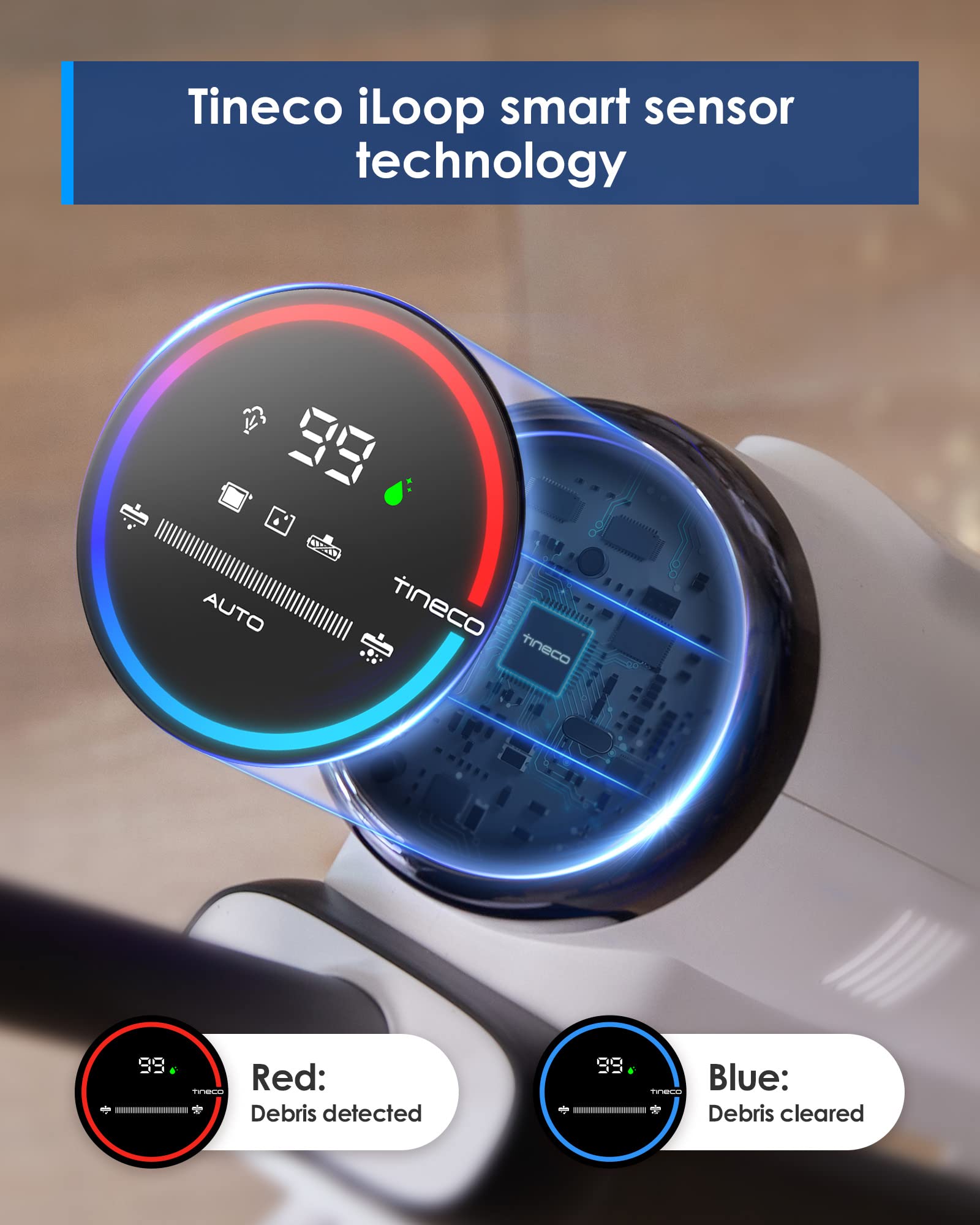 Tineco Floor One S5 Steam Cleaner Wet Dry Vacuum All In One, Hardwood Floor Cleaner Great For Sticky Messes, Smart Steam Mop For