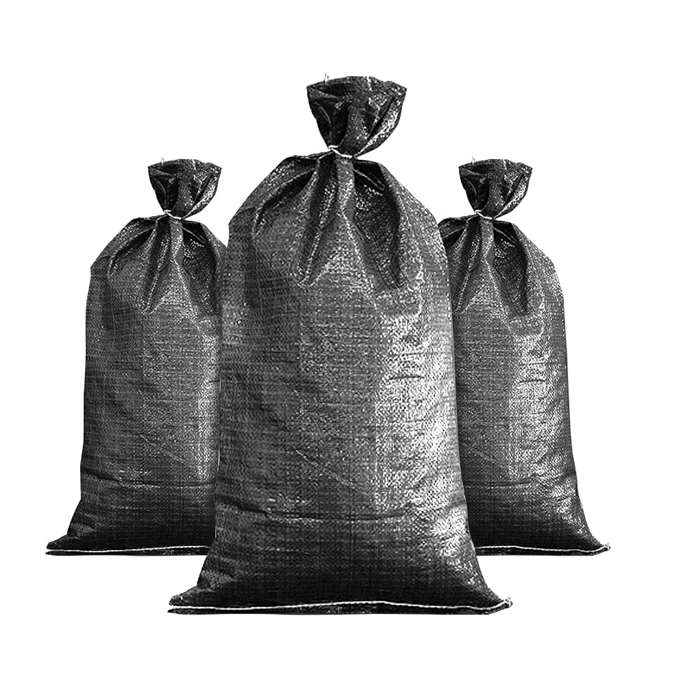 FAMI Empty Black Sandbags with Ties 16 x 25 - Woven Polypropylene Sand Bags, Sandbags for Flooding, Sand Bags Flood Protection(2