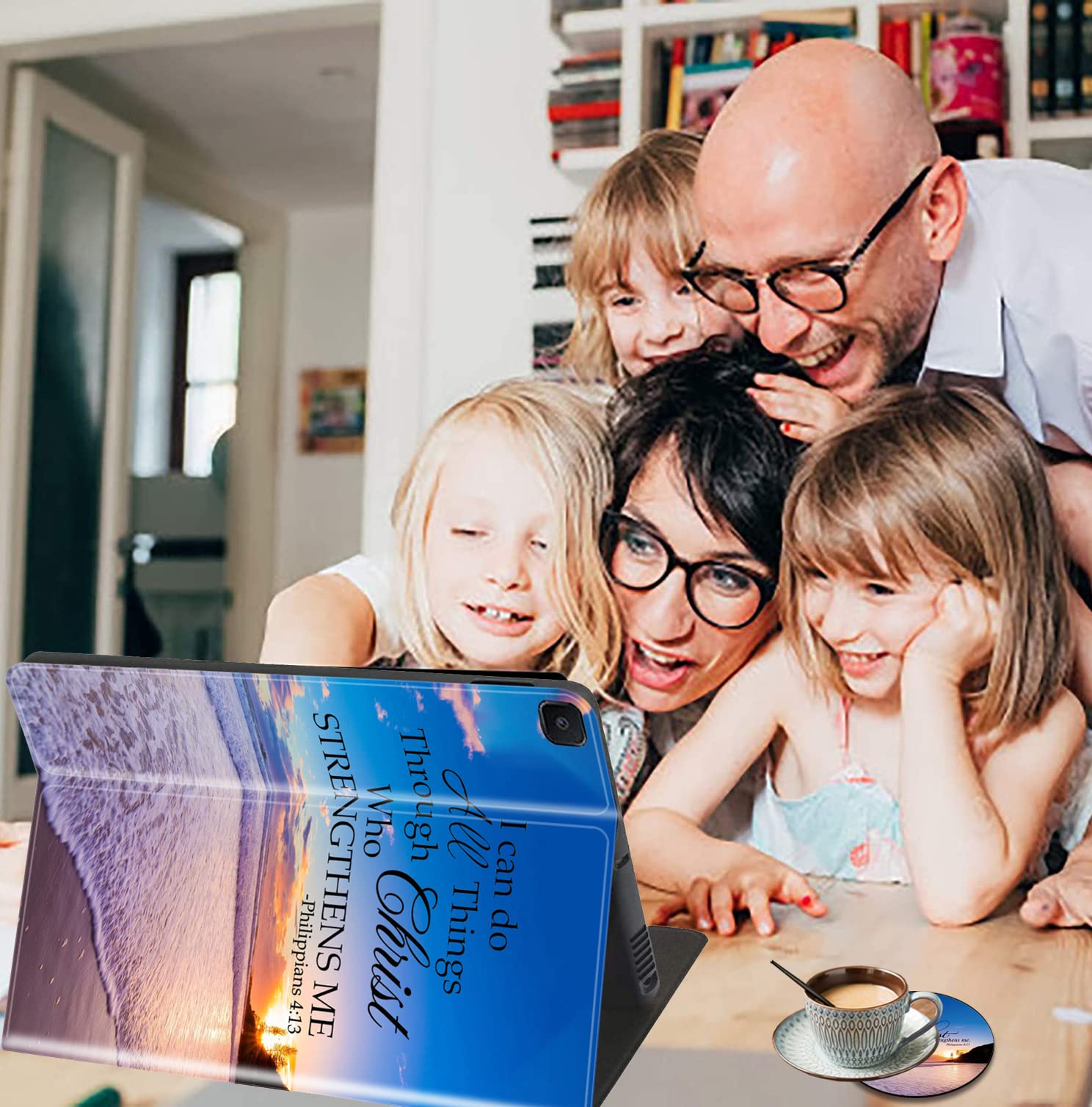 For Samsung Galaxy Tab A7 10.4    2020 Case (Sm T500/ T505/ T507), With Coaster Adjustable Stand Auto Wake & Sleep Smart Cover F