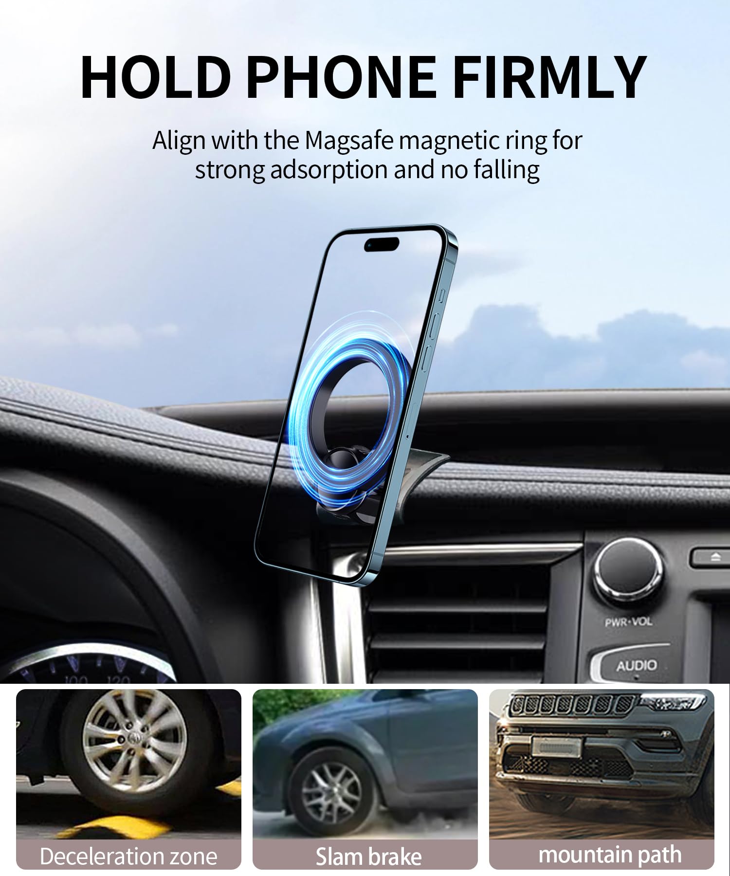 Maserweller Car Phone Holder For Toyota Highlander 2014 2015 2016 2017 2018 2019 Accessories, 360 Rotation Phone Mount Compatibl