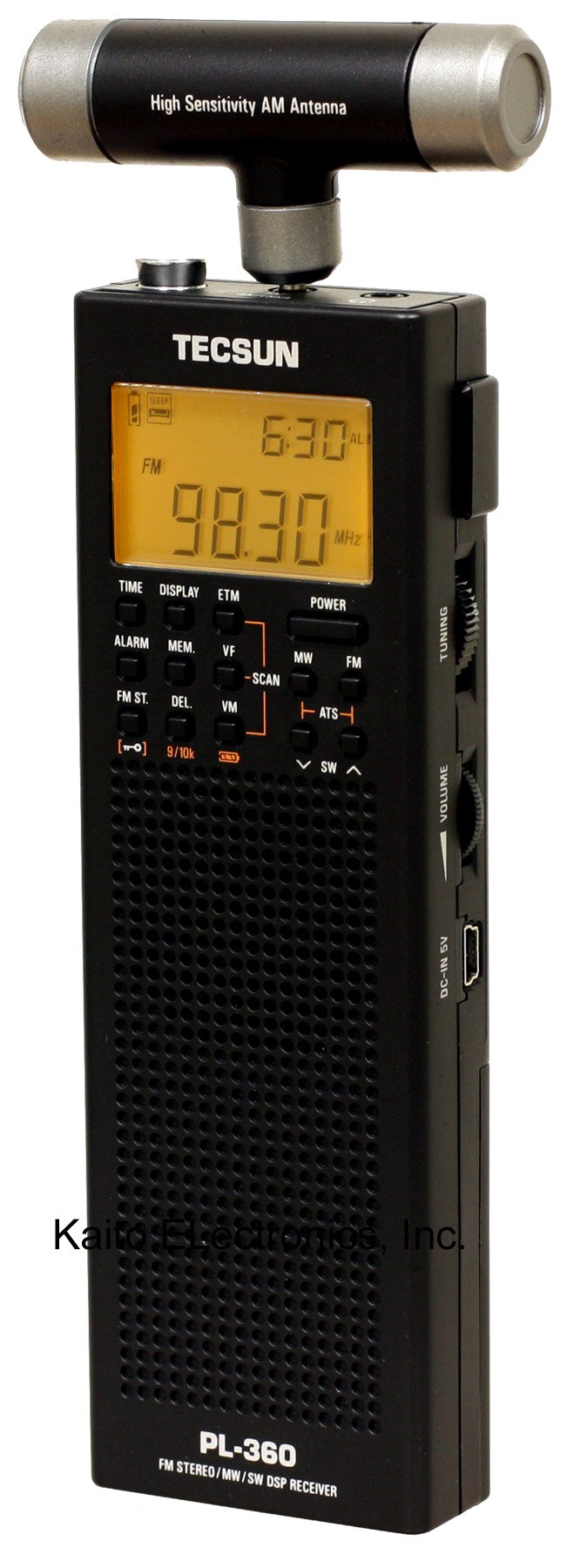 Tecsun Pl 360 Digital Pll Portable Am/Fm Shortwave Radio With Dsp, Black