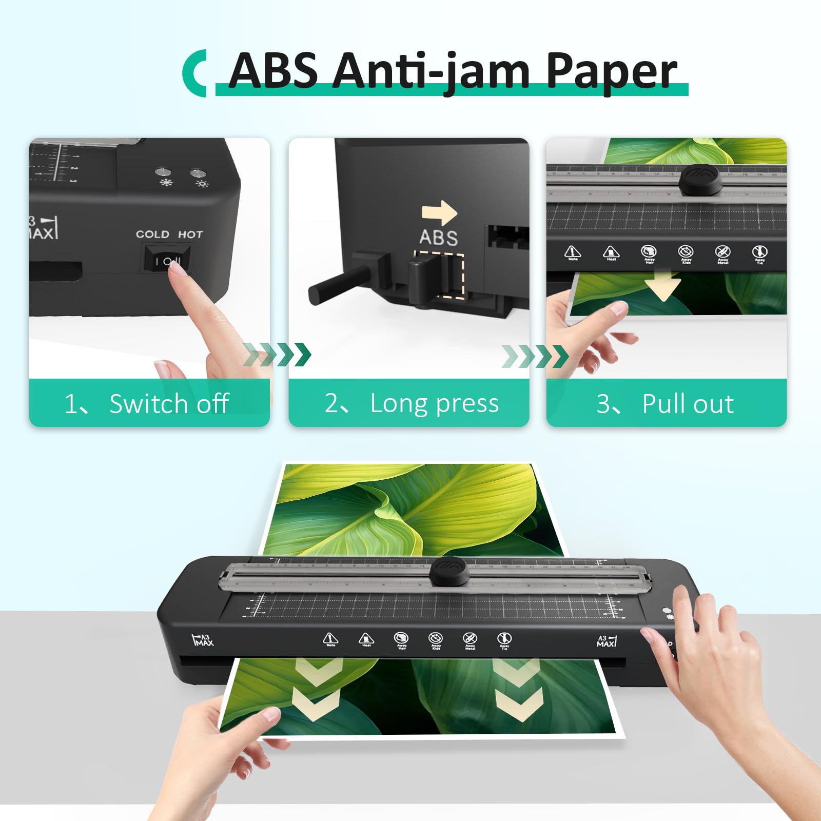 13 Inch Laminator Machine   11X17 Laminator With 50 Sheets, Cold & Thermal, Built In Paper Cutter & Corner Rounder, A3 Laminatin