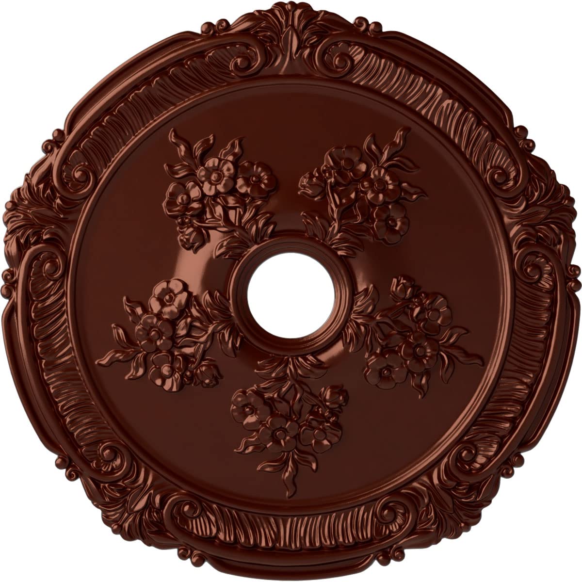 Ekena Millwork Cm26Atacs Attica With Rose Ceiling Medallion, 26''Od X 3 3/4''Id X 1 1/2''P, Hand Painted Antique Copper