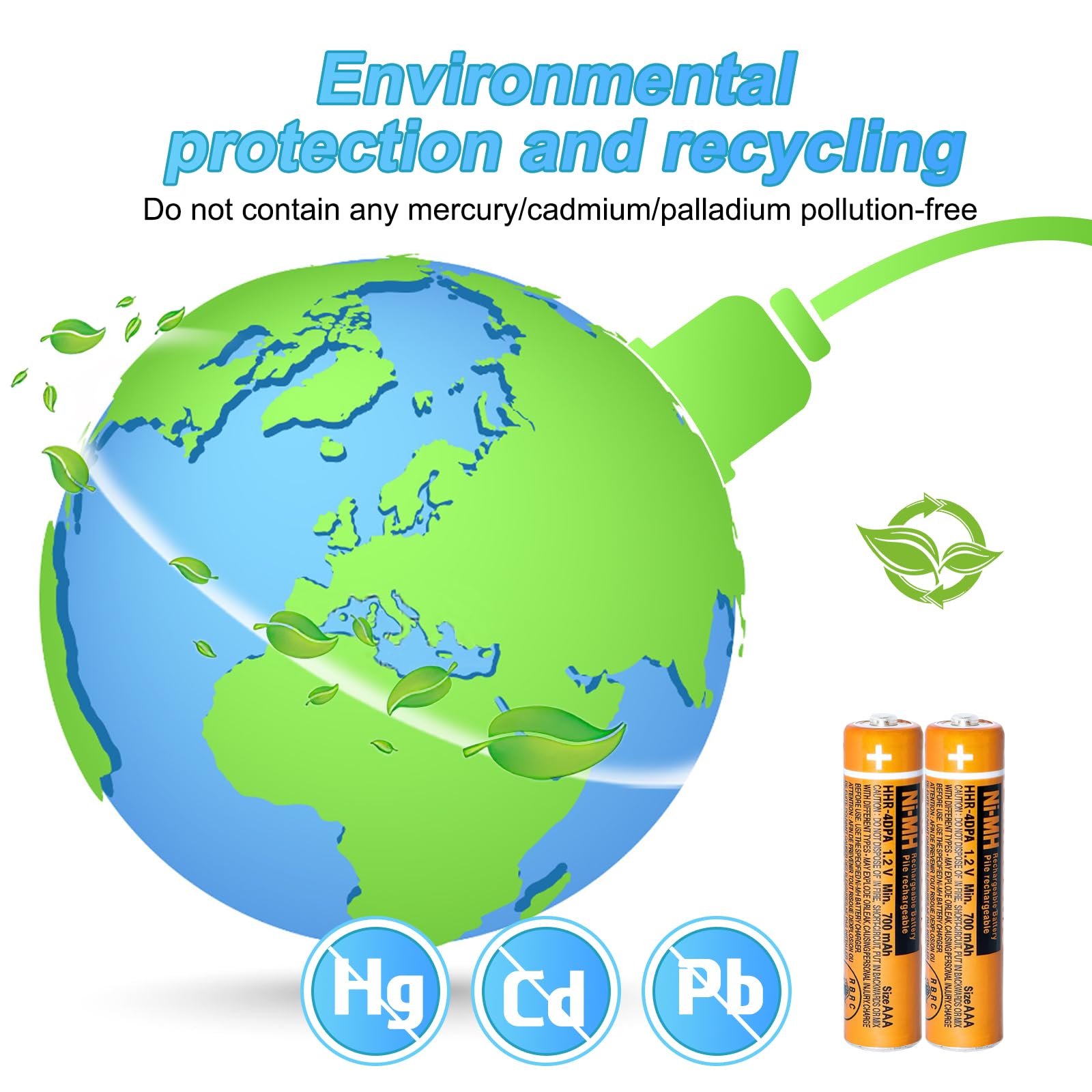 Cucesh Ni Mh Aaa Rechargeable Battery 1.2V 700Mah Rechargeable Aaa Batteries For Panasonic Cordless Phones, Remote Controls, Ele