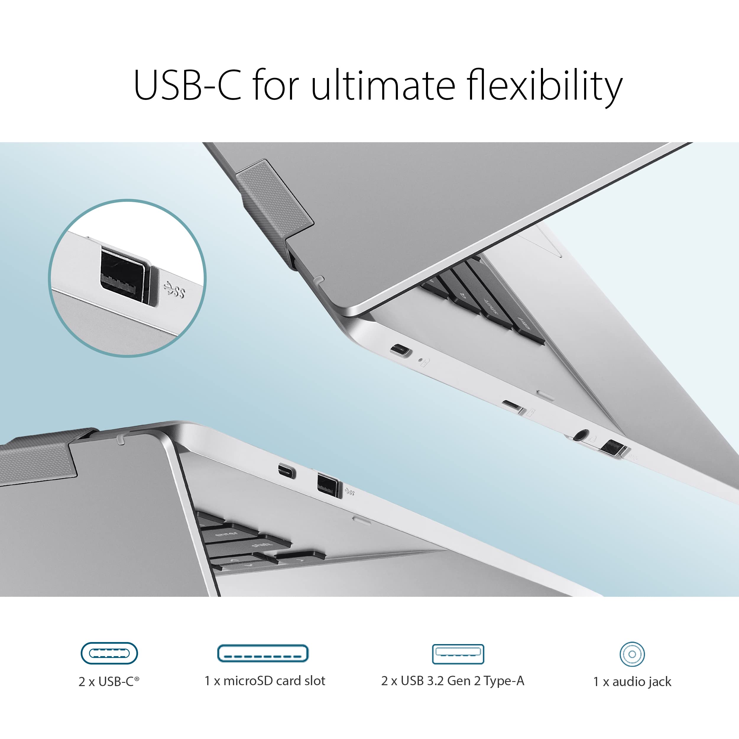 Asus Chromebook Cx1, 15.6'' Fhd Nanoedge Display, Intel Celeron N4500 Processor, 64Gb Emmc Storage, 8Gb Ram, Chromeos, Transpare