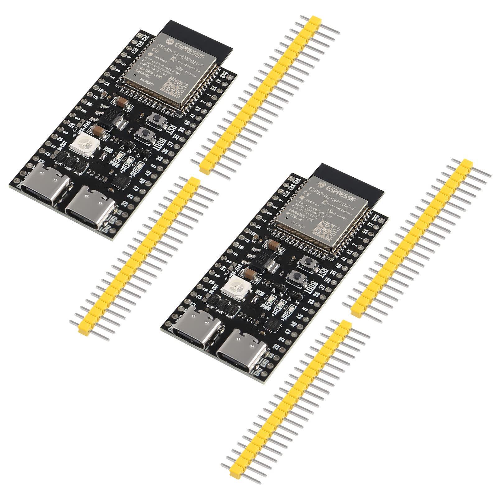 2Pcs Esp32 Esp32 S3 Wifi+Bluetooth Internet Of Things Dual Type C Development Board Core Board Esp32 S3 Devkit C N8R2 For Arduin