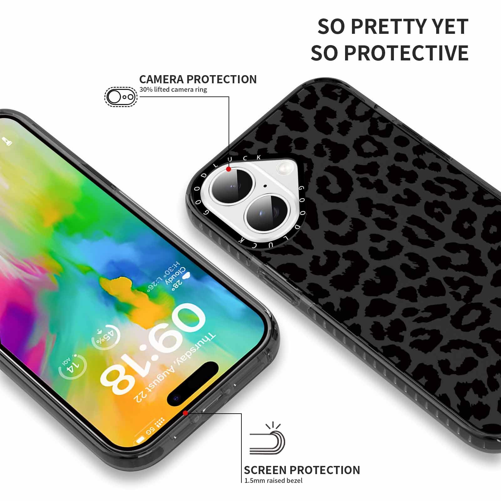Rumdey 2 Pack Cute Clear Cheetah Leopard Phone Case For Iphone 16 Plus 6.7 Inch, Aesthetic Trendy Soft Slim Fashion Protective S