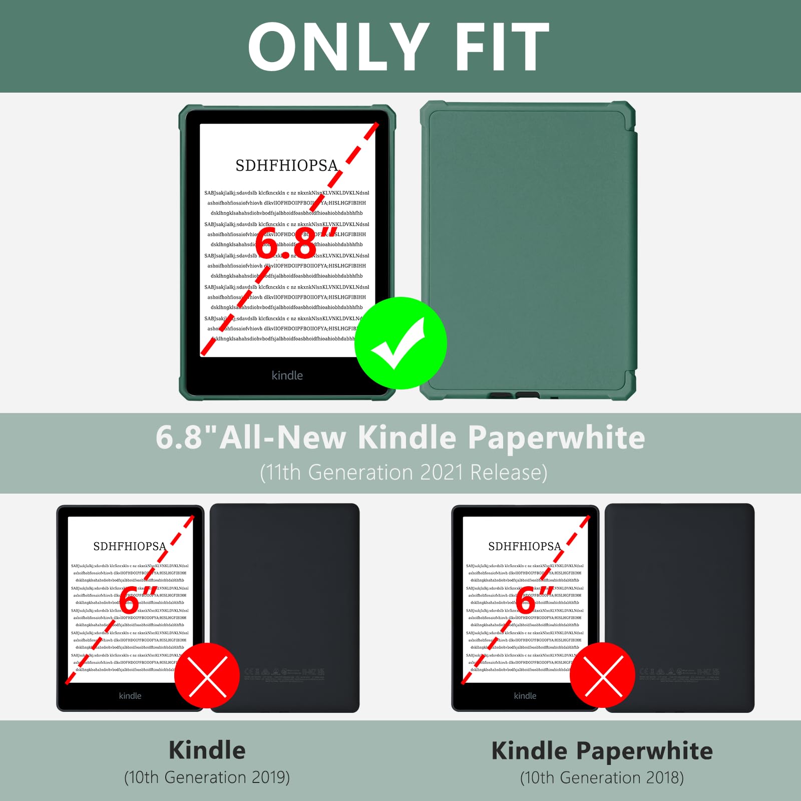 Fuwang Case For Kindle Paperwhite 6.8 (11Th Generation 2021 Release) And Kindle Paperwhite Signature Edition - Ultra Lightweight