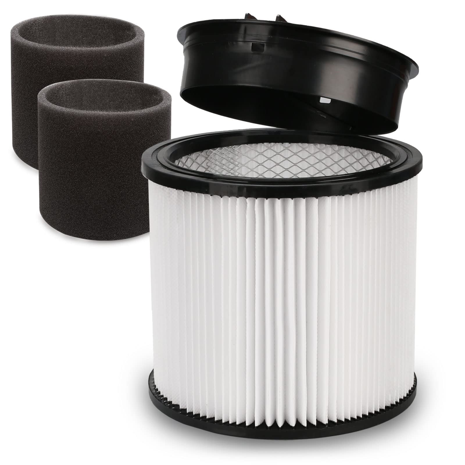 Aoydr Filter Replacement 90304 90350 90333 Compatible With Shopvac 416 Gallon Up Wet/Dry Vacuum Cleaners (1 Filter+1 Lid +2 Fo